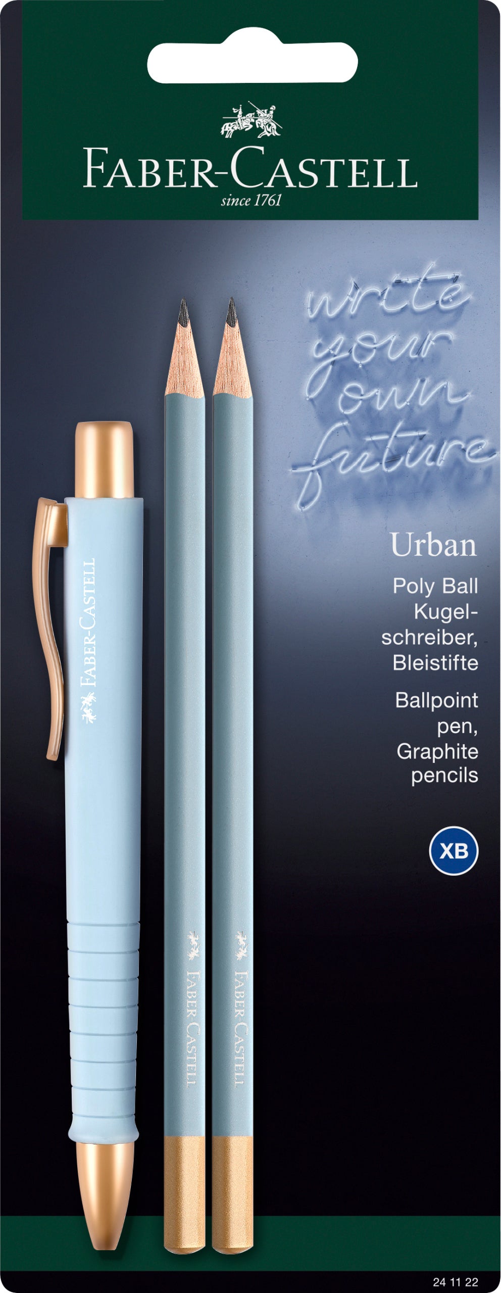 FABER-CASTELL Stylo à bille Poly Ball Set 241123 Urban sky blue