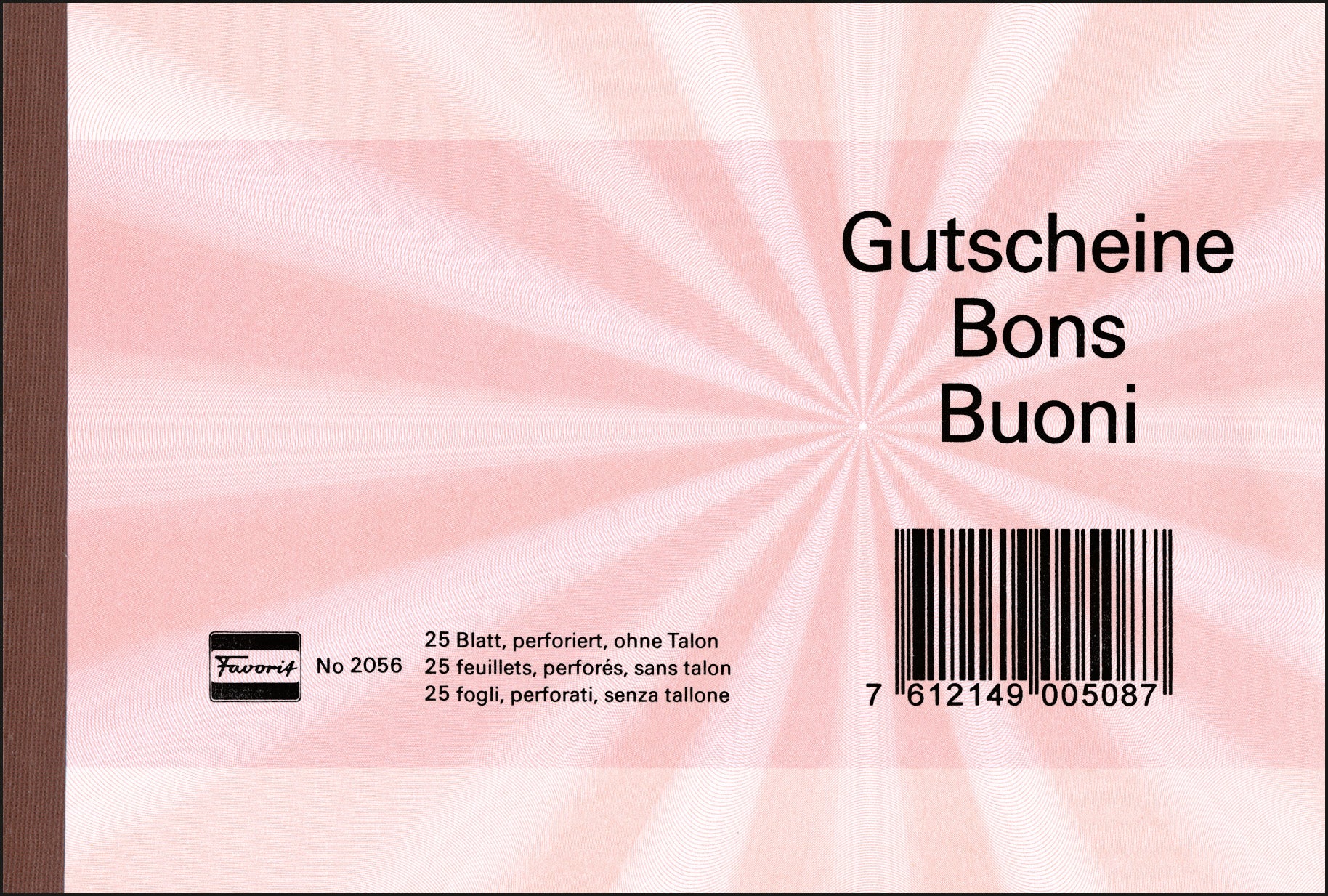 FAVORIT Bons A6 2056 ROT rouge 25 flls.