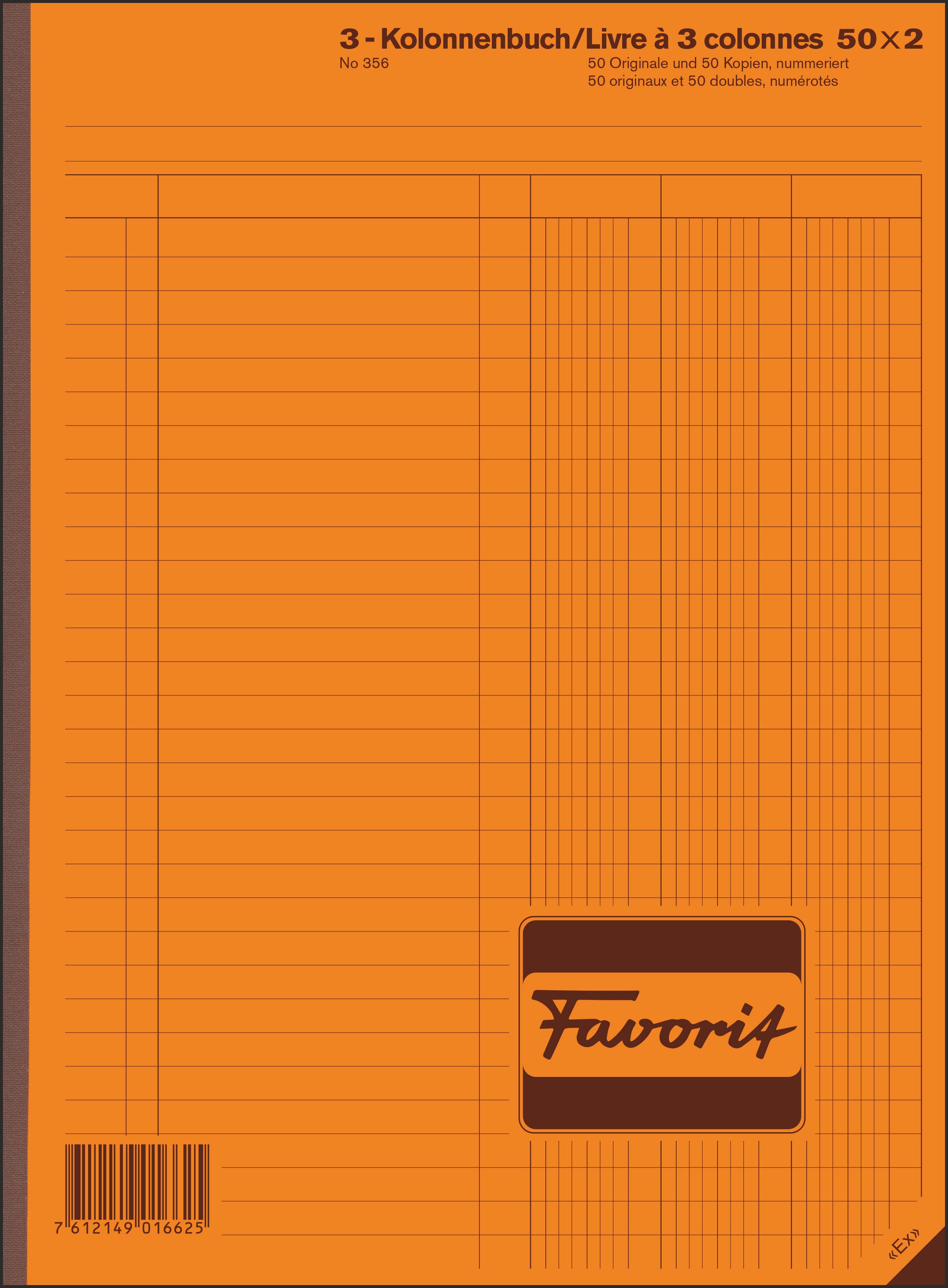 FAVORIT Livre autocopiant 356 OK N blanc/blanc, no.,D/F/I