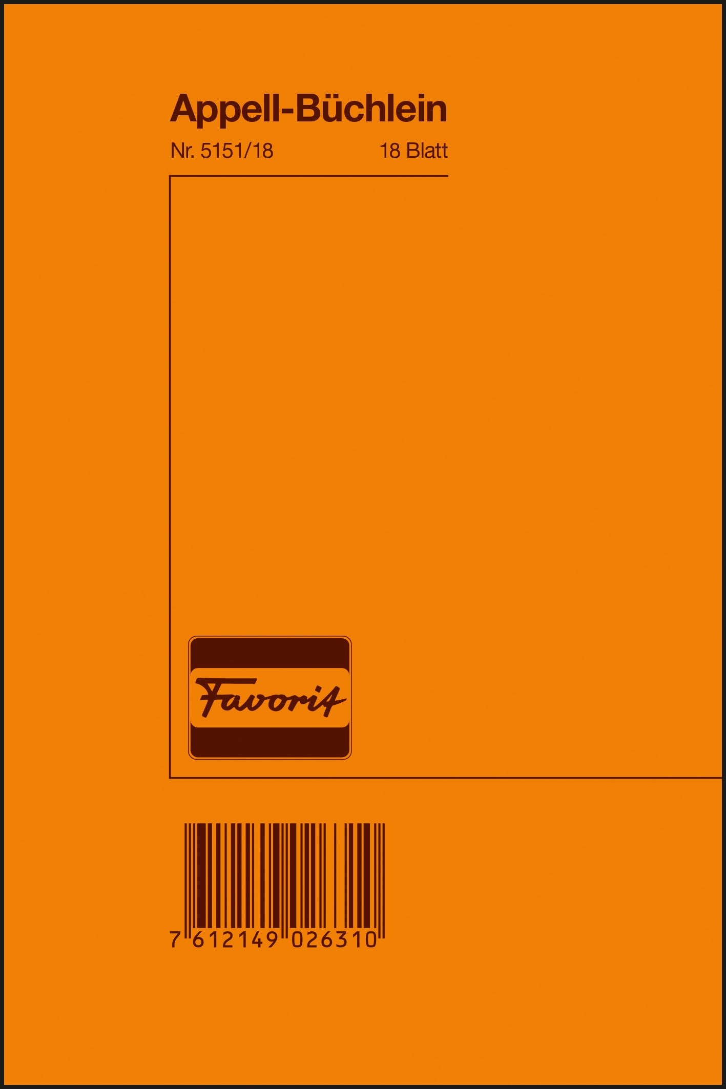 FAVORIT Livre appel 12x18cm 5151/18 D 18 feuilles