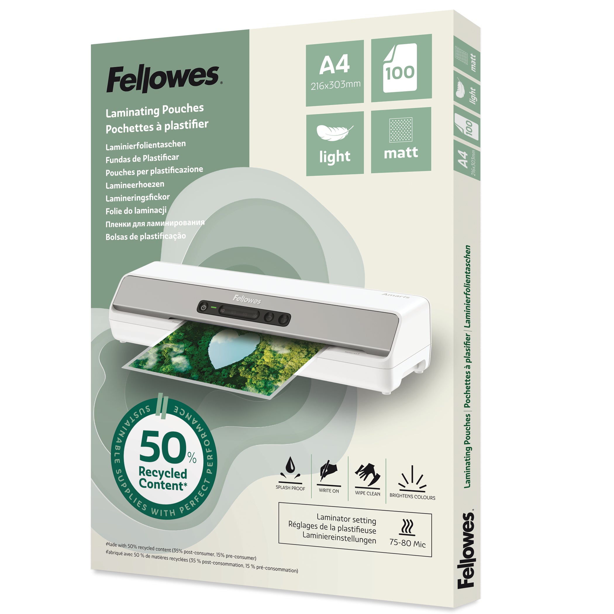 FELLOWES  Film plastif. Recycling     A4