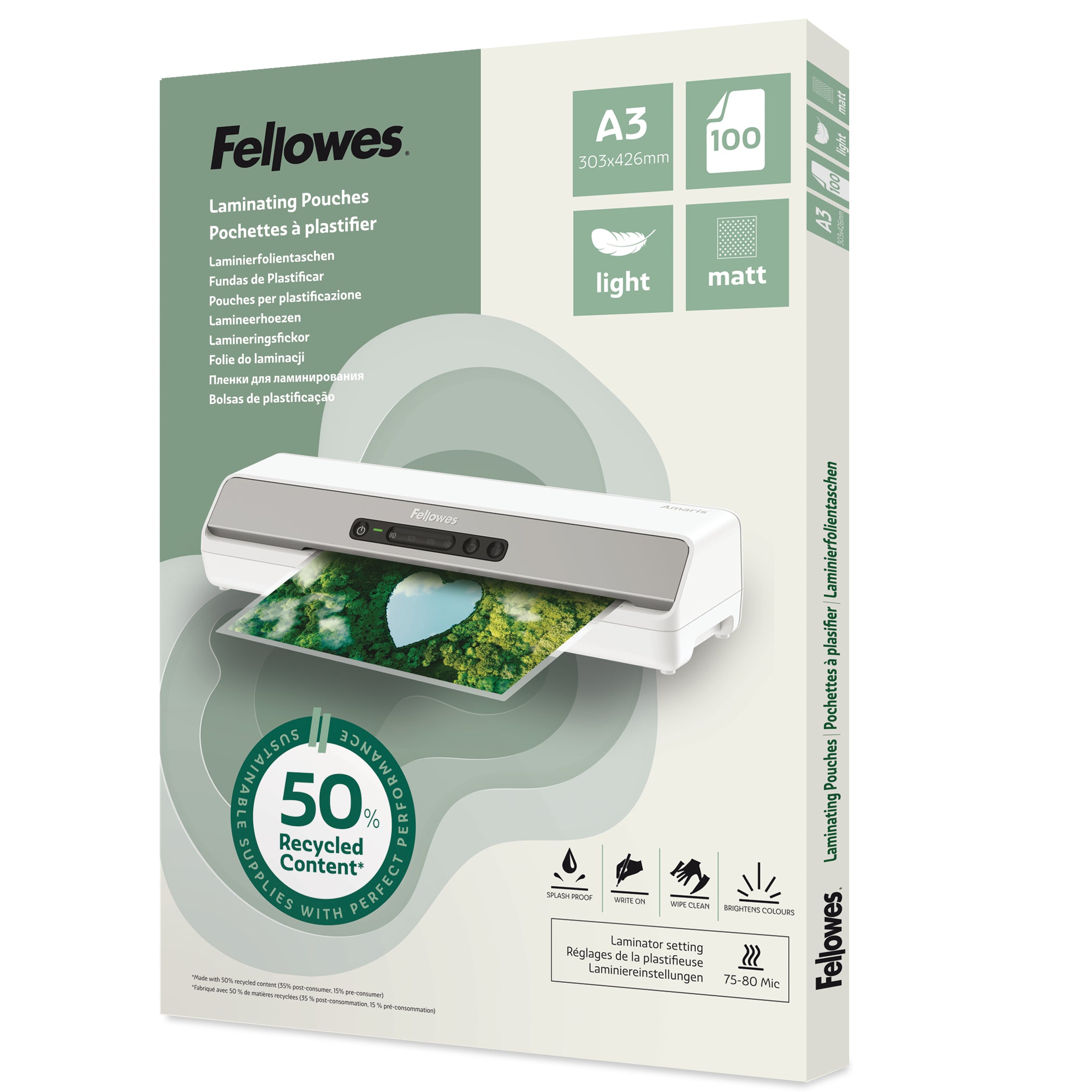 FELLOWES  Film plastif. Recycling     A3