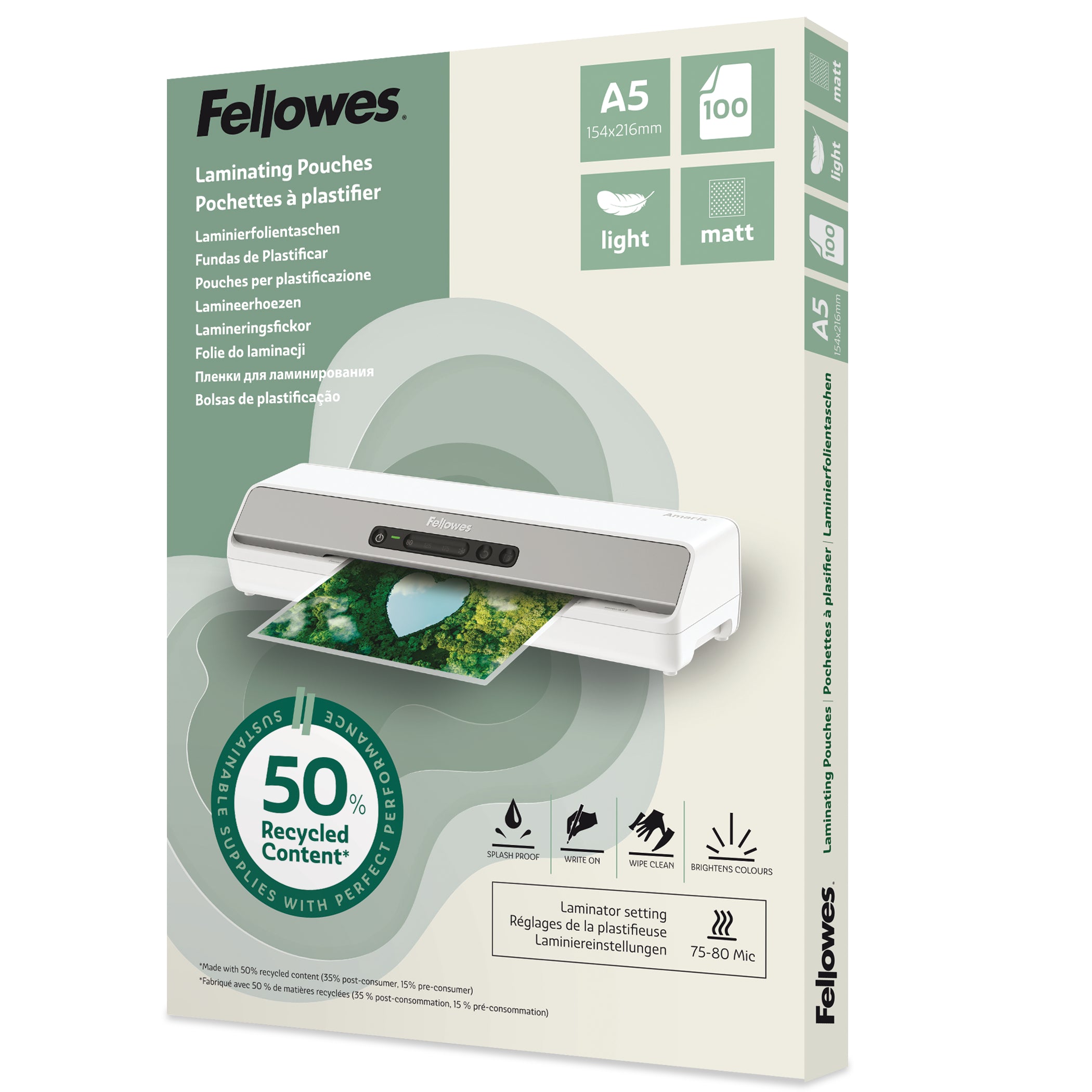 FELLOWES  Film plastif. Recycling     A5