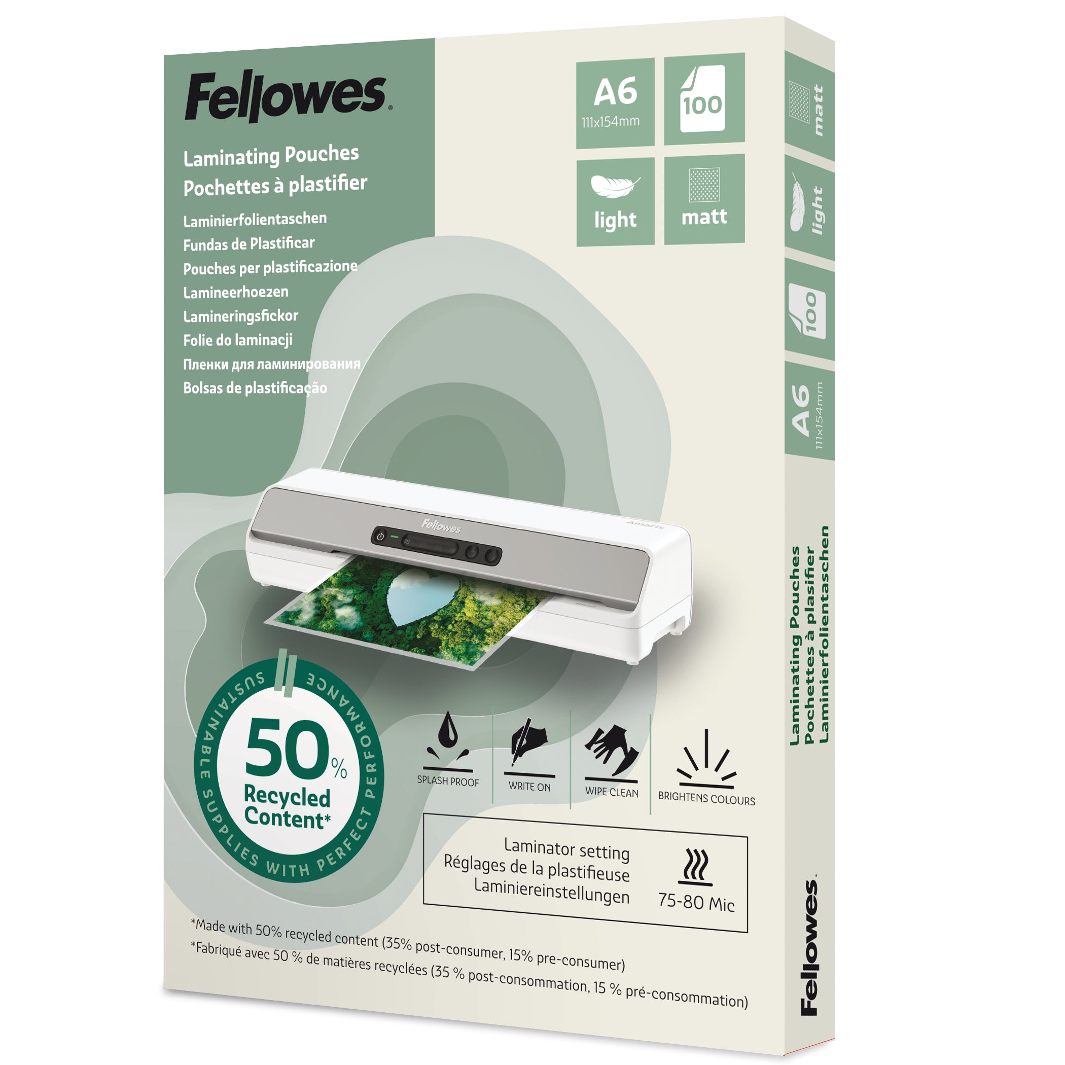 FELLOWES  Film plastif. Recycling     A6