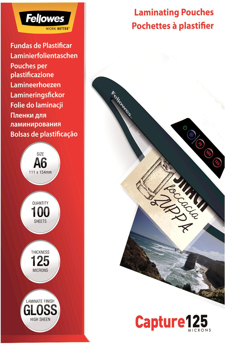 FELLOWES  Pochettes à plastifier      A6