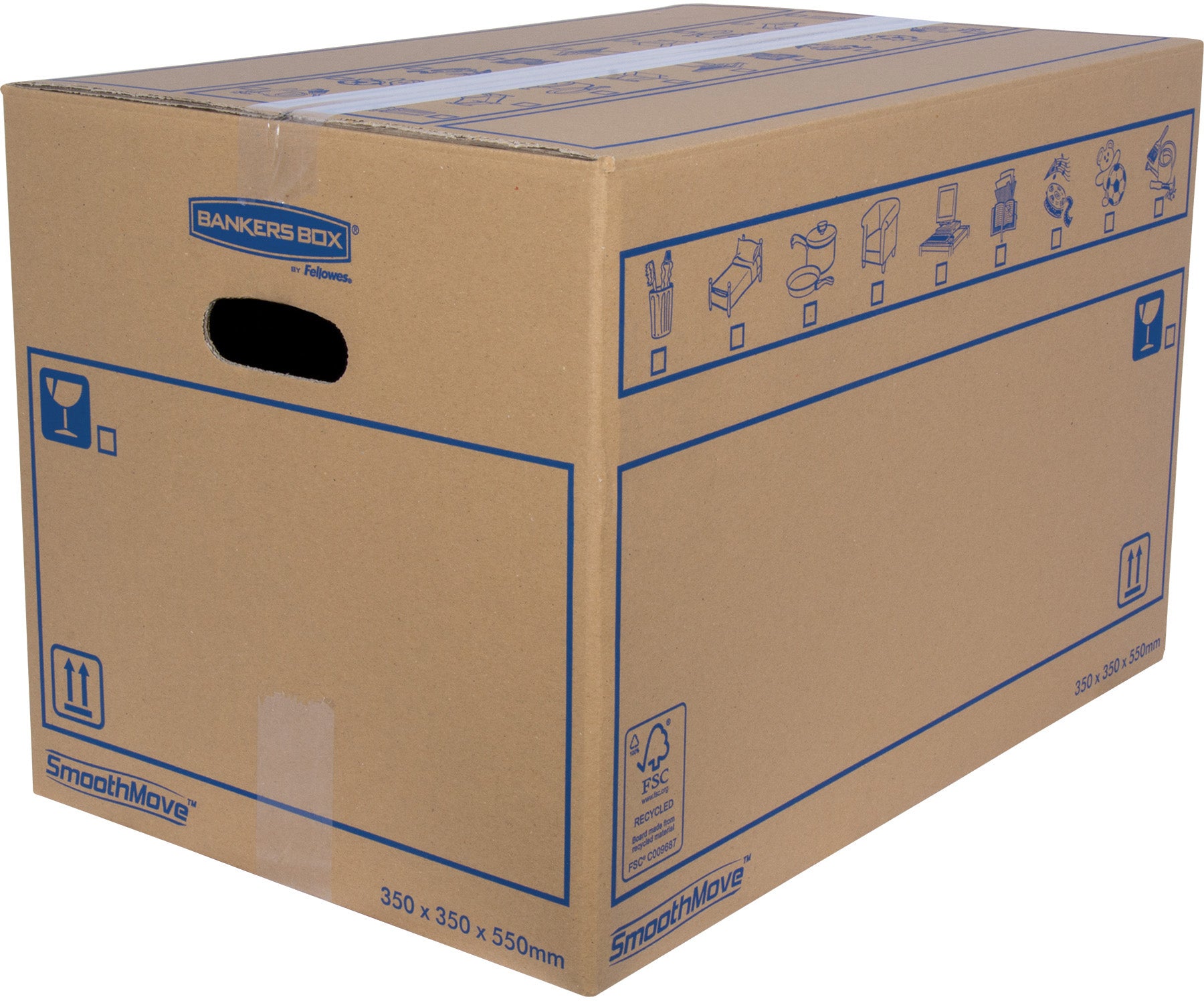 FELLOWES Caisse d. déménag. SmoothMove 6207301 350x350x550mm