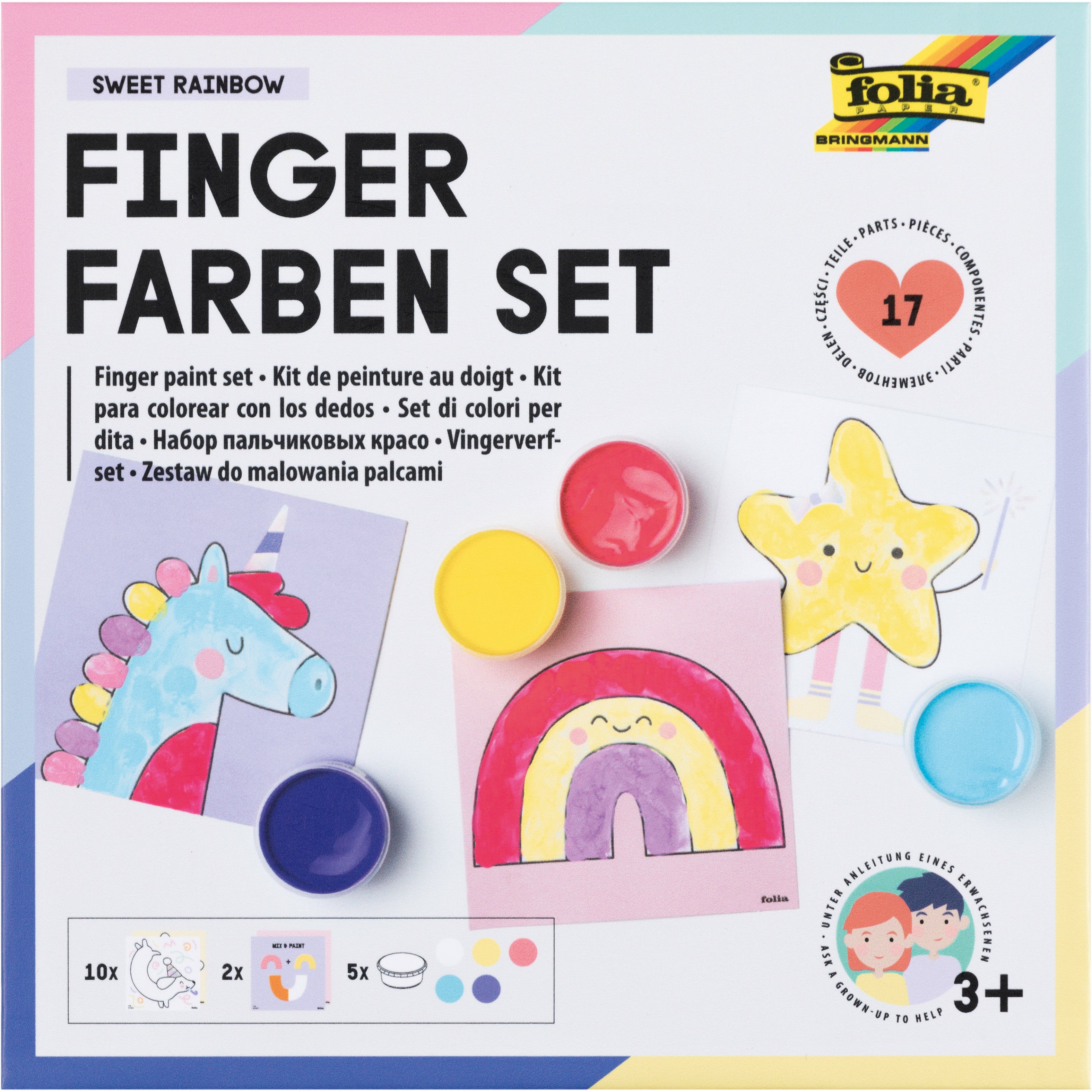 FOLIA     Gouache au doigt Sweet Rainbow