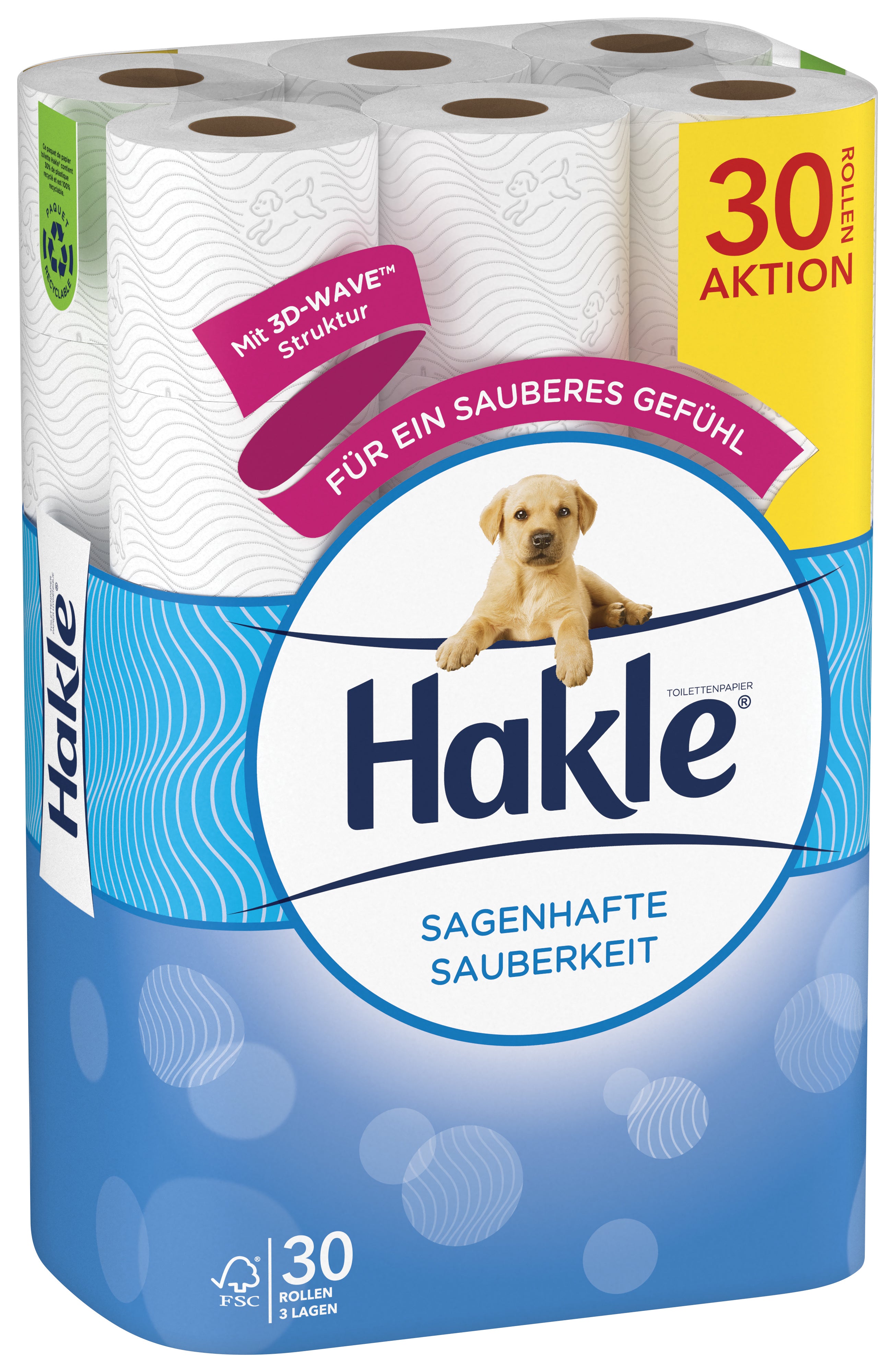 HAKLE Papier toilette fabuleux 4411909 nettoyage blanc, 30 pcs