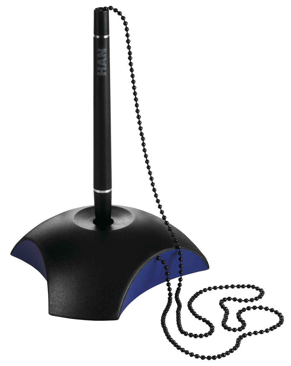 HAN Stylo sur socle DELTA 6.35 59x150x59mm, noir/bleu