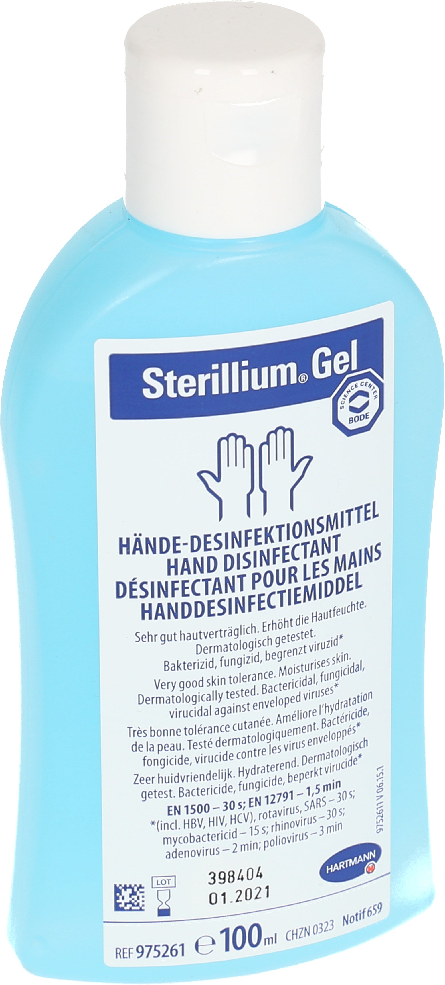 HARTMANN Hand sanitiser gel 100ml 9804154 bouteille