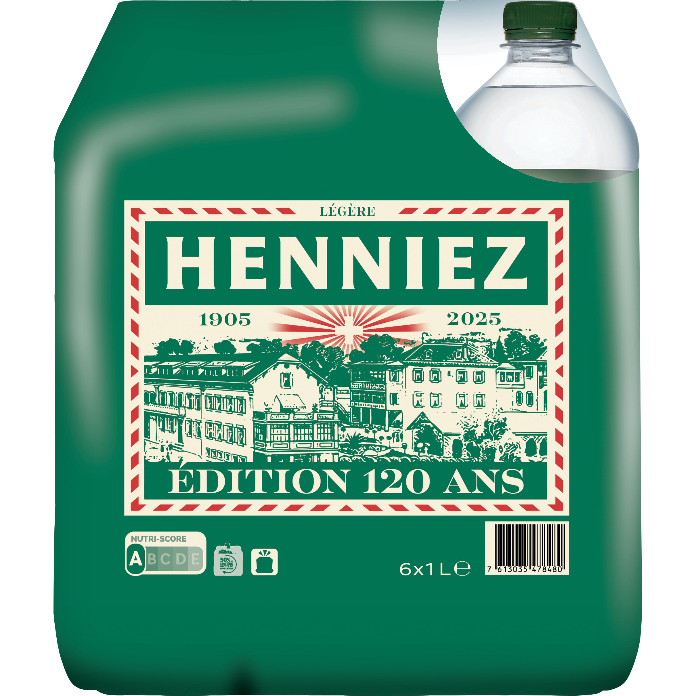 HENNIEZ vert, peu gazéifié 12298315 100 cl, 6 pcs.