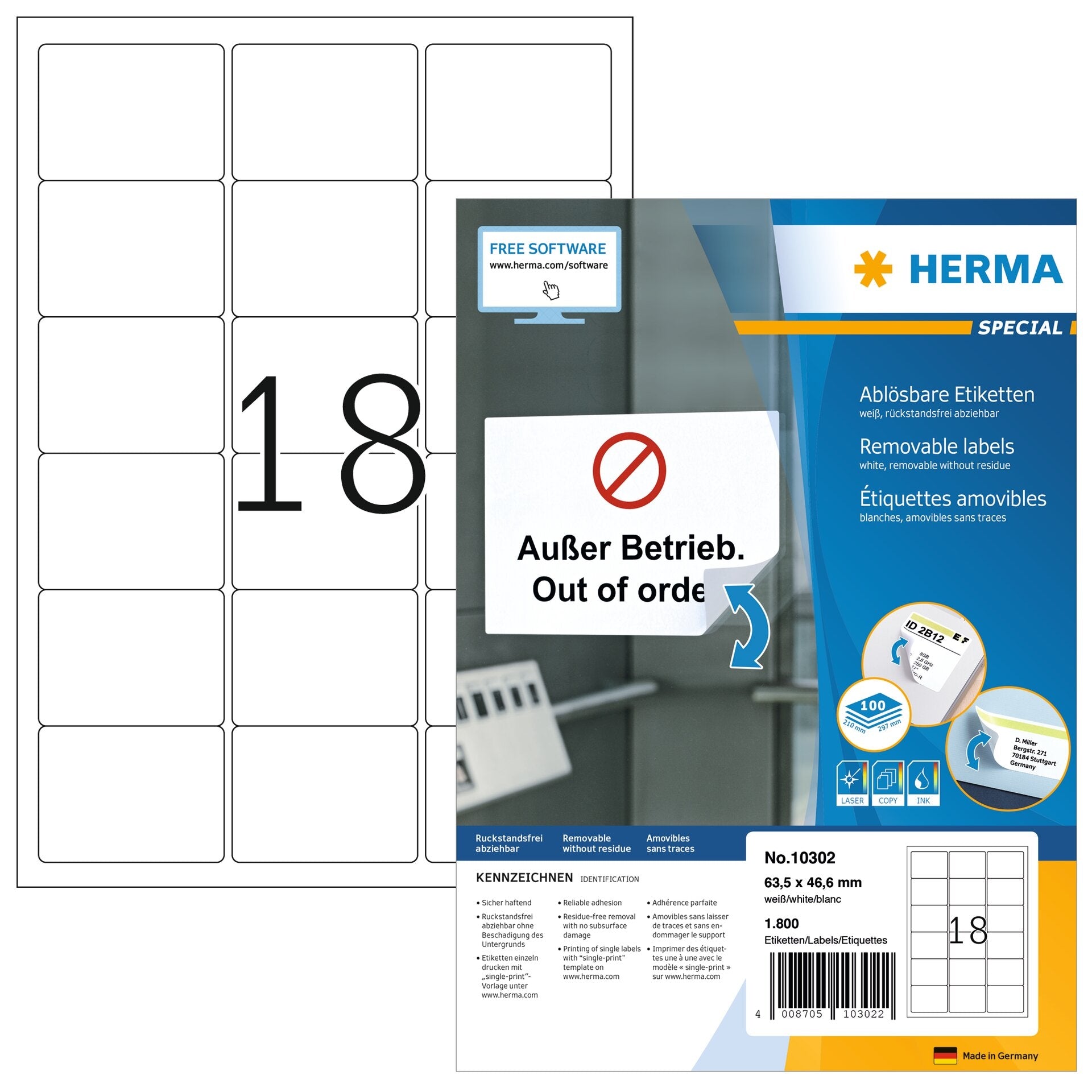 HERMA     Étiquettes SPECIAL 63.5x46.6mm
