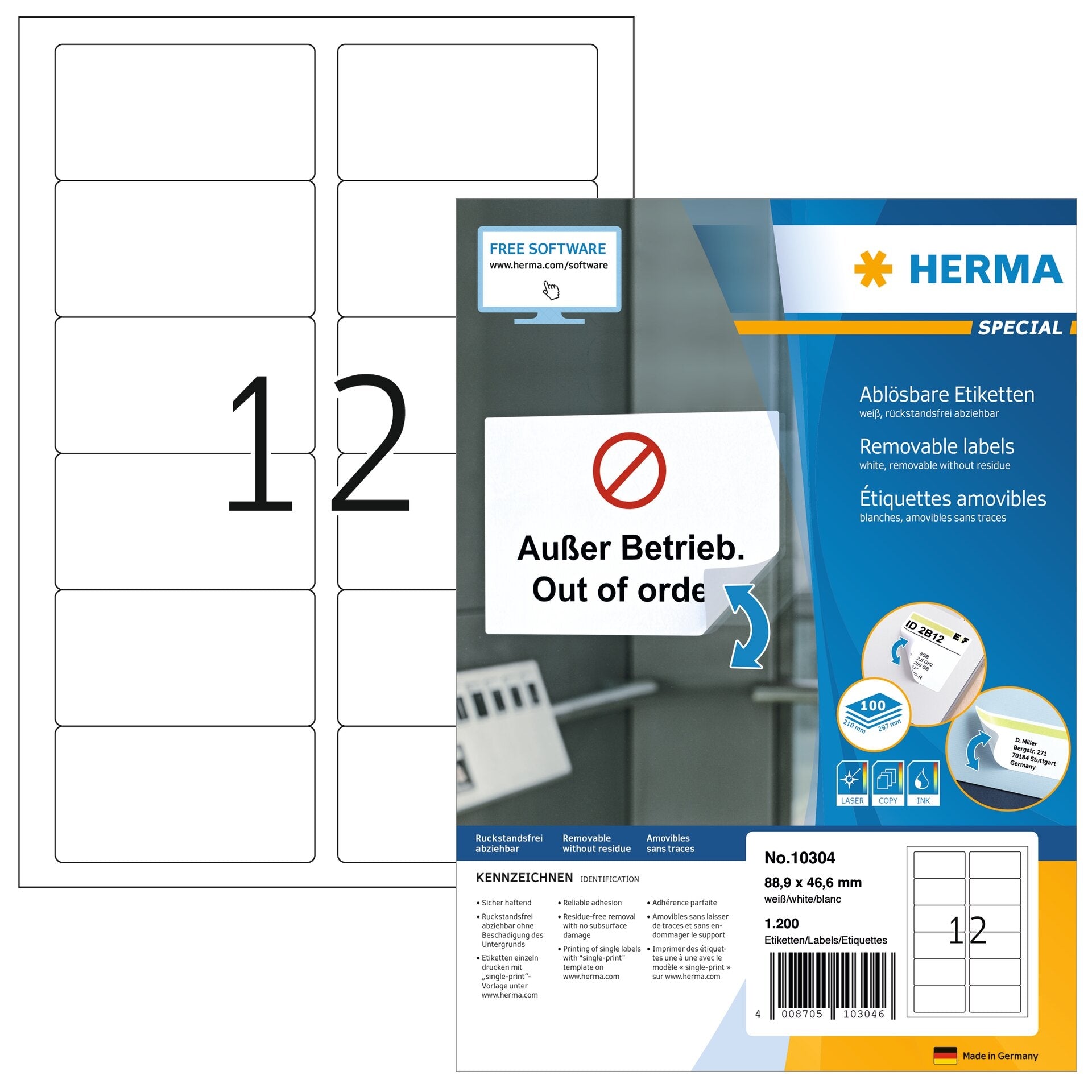 HERMA     Étiquettes SPECIAL 88.9x46.6mm