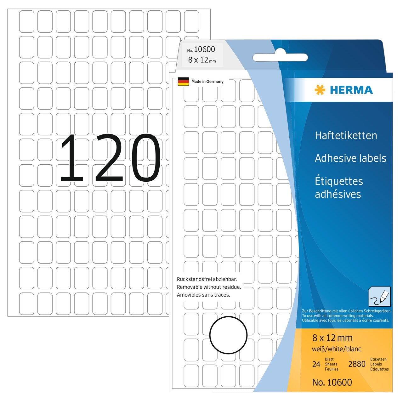 HERMA     Etiquettes Amovibles    8×12mm