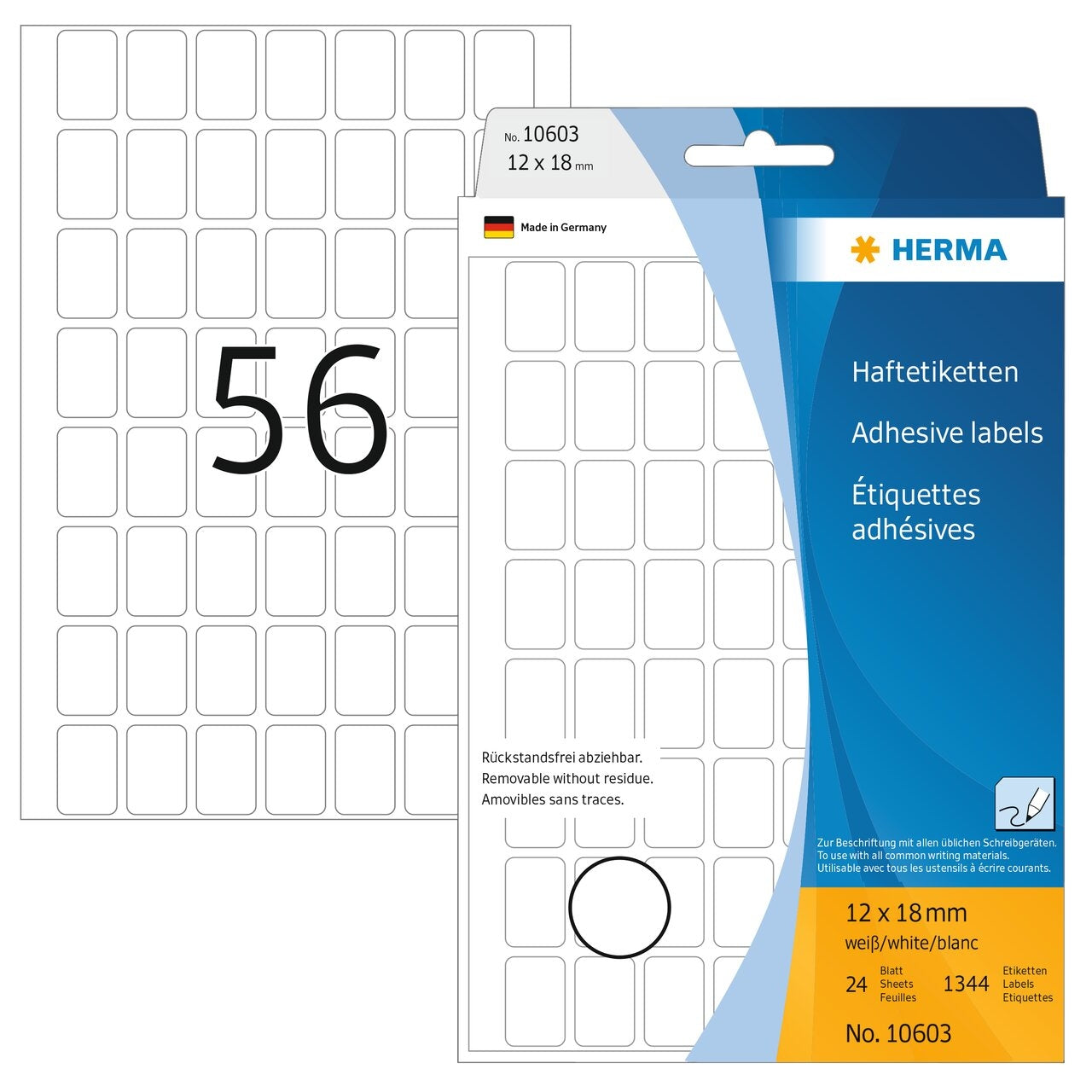HERMA     Etiquettes Amovibles   12×18mm
