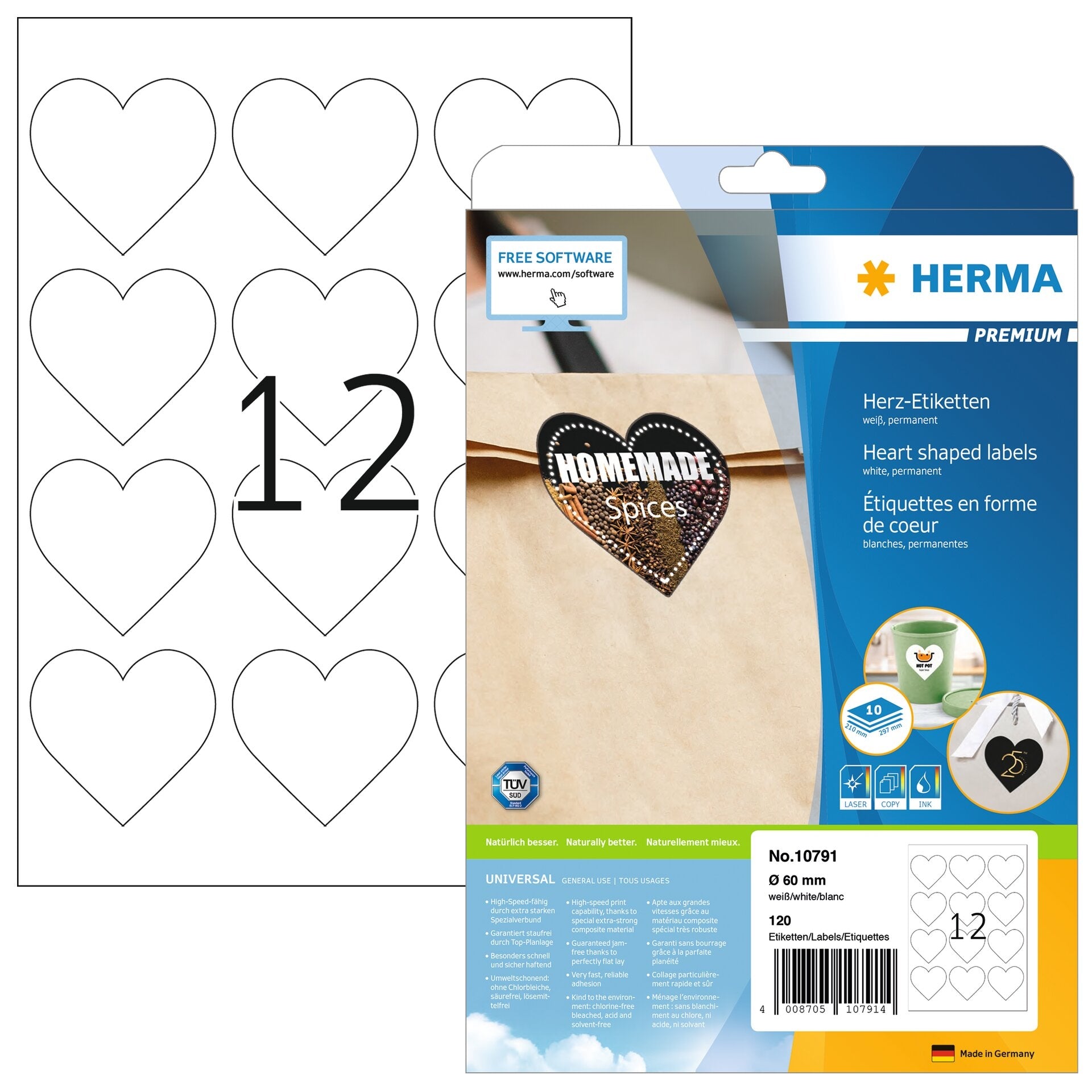 HERMA     Étiquettes Premium        60mm