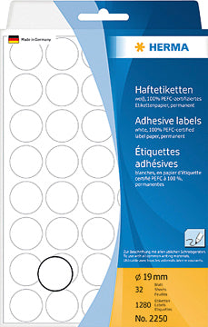 HERMA     Etiquettes ronde          19mm
