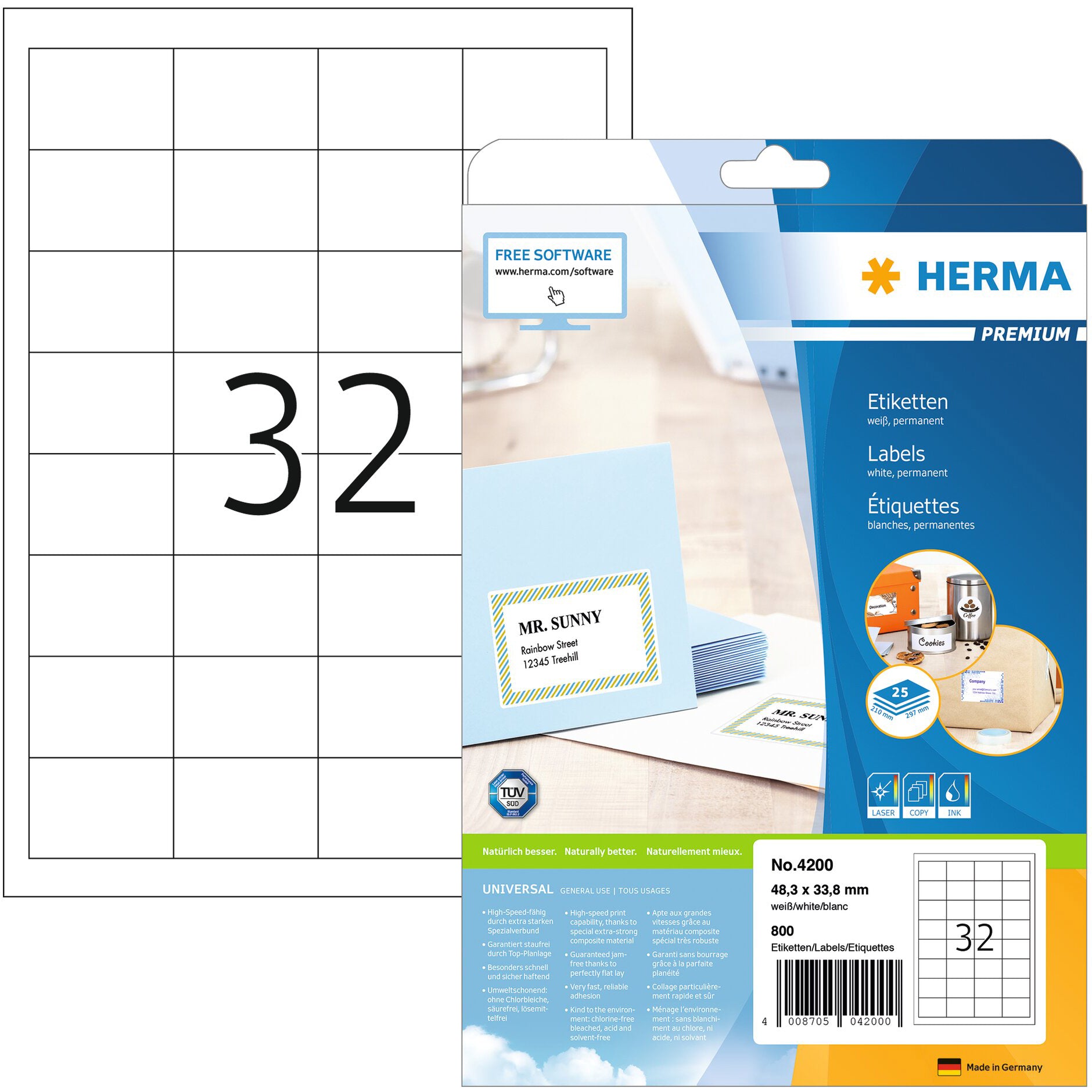 HERMA     Étiquettes PREMIUM 48.3x33.8mm