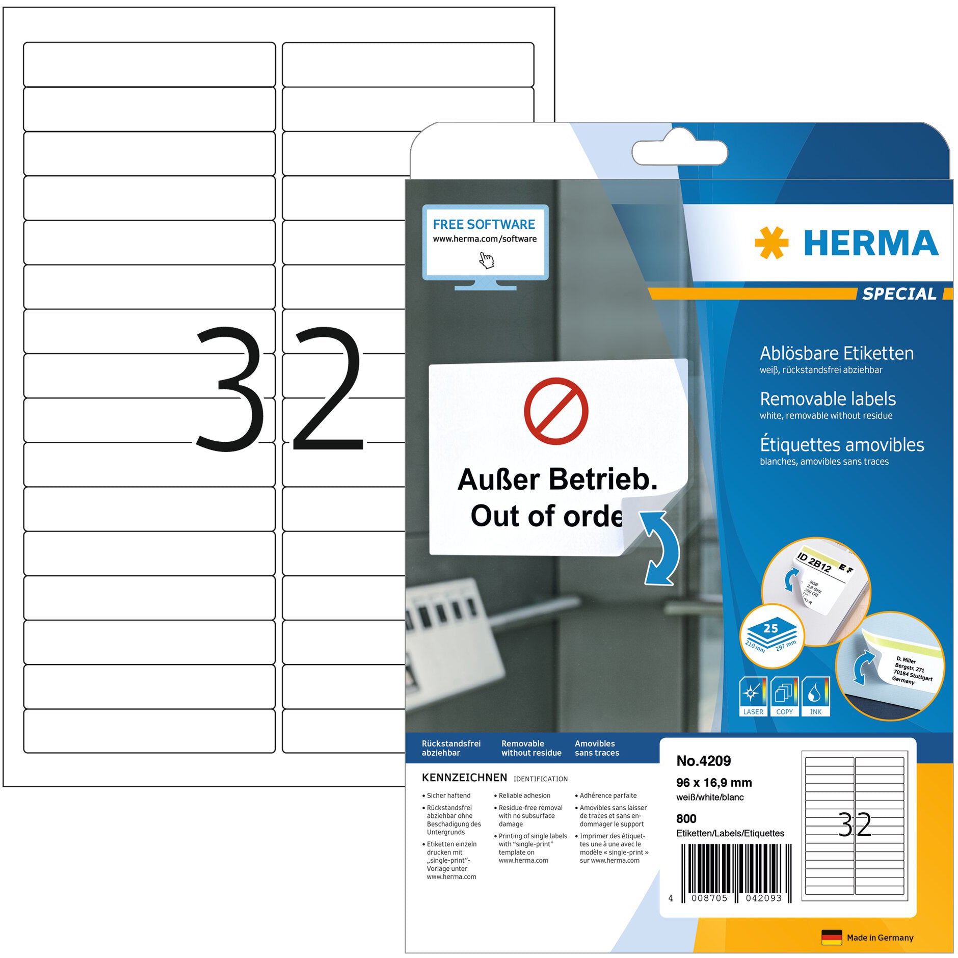 HERMA     Étiquettes SPECIAL   96x16.9mm