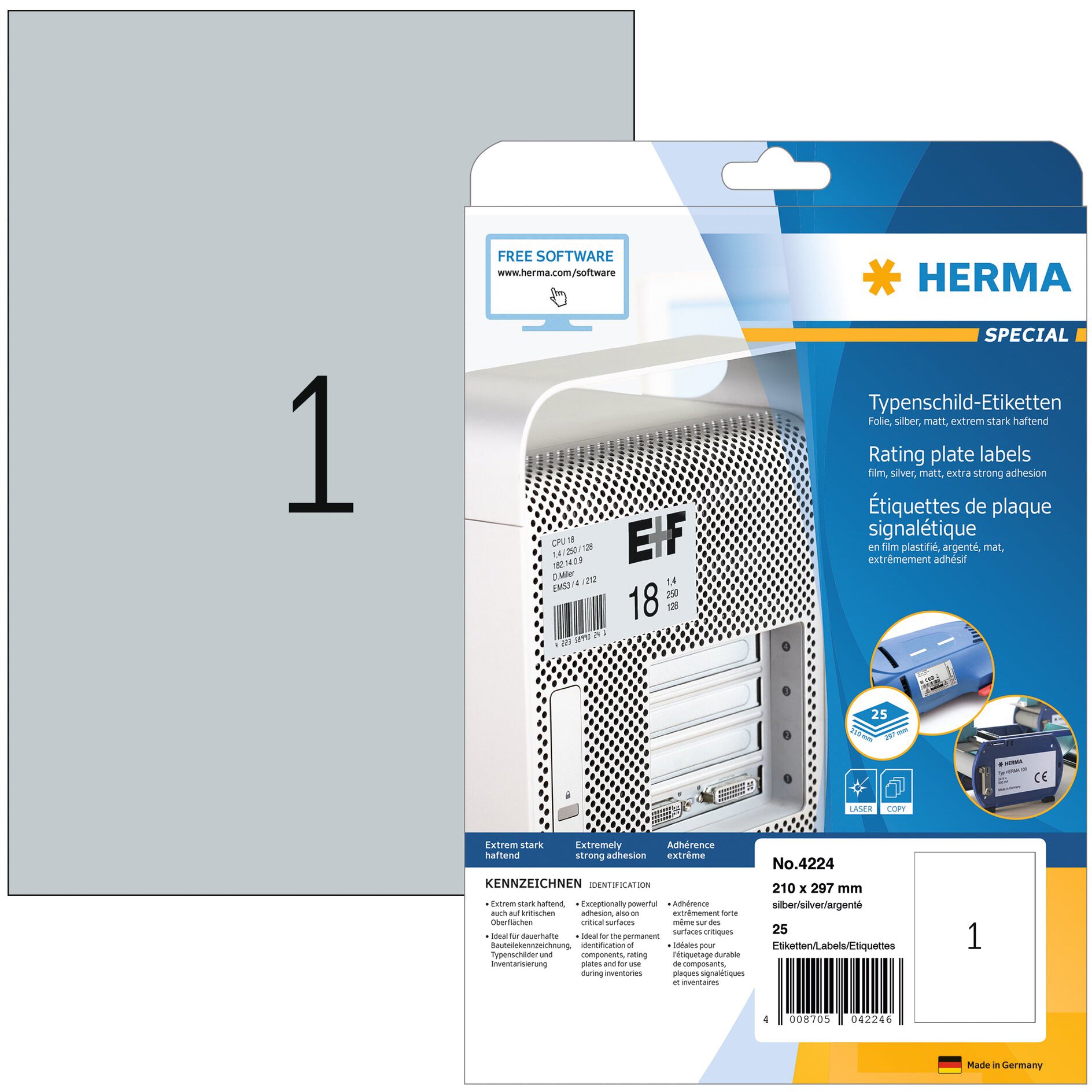 HERMA     Plaque signal.       210x297mm