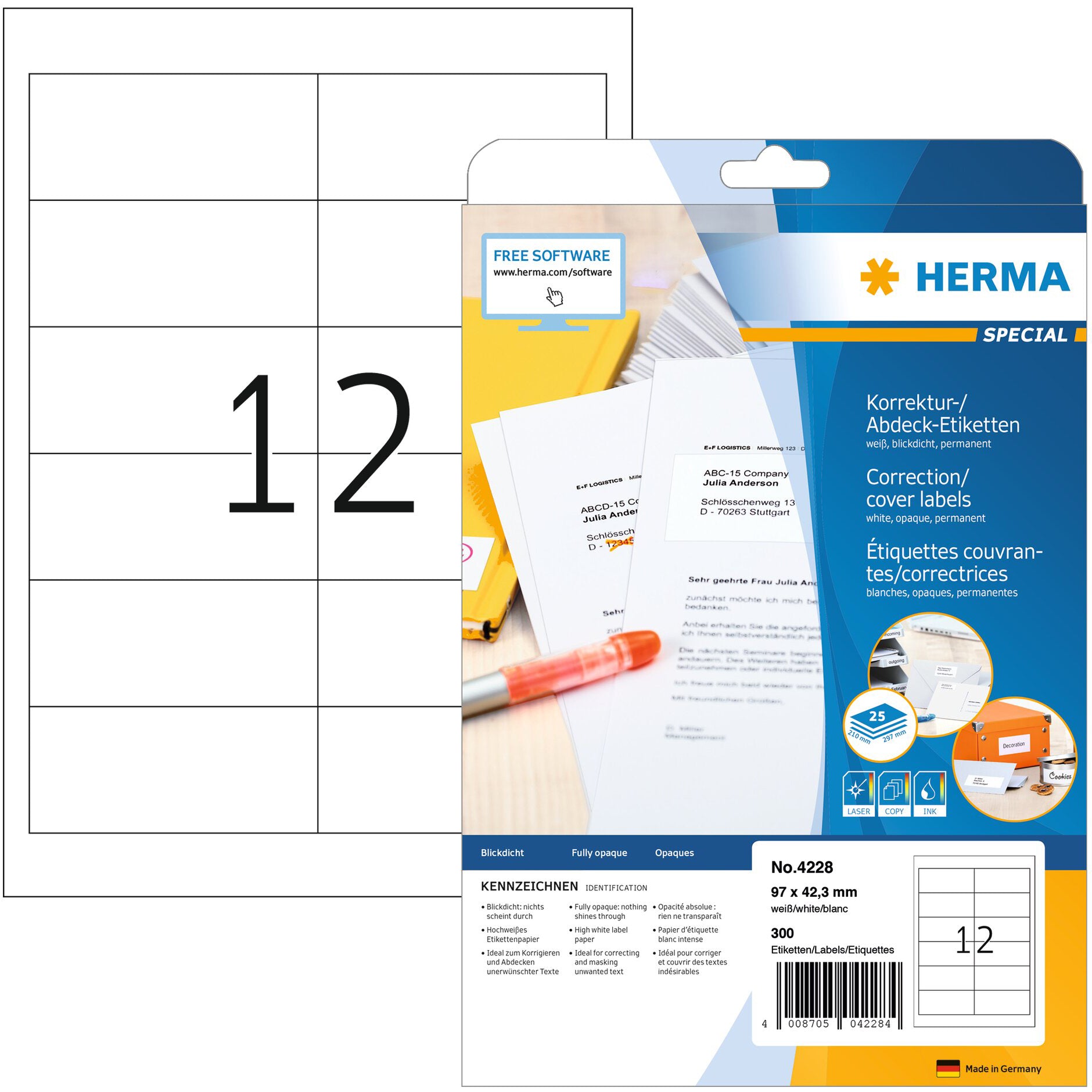 HERMA     Étiquettes SPECIAL   97x42.3mm