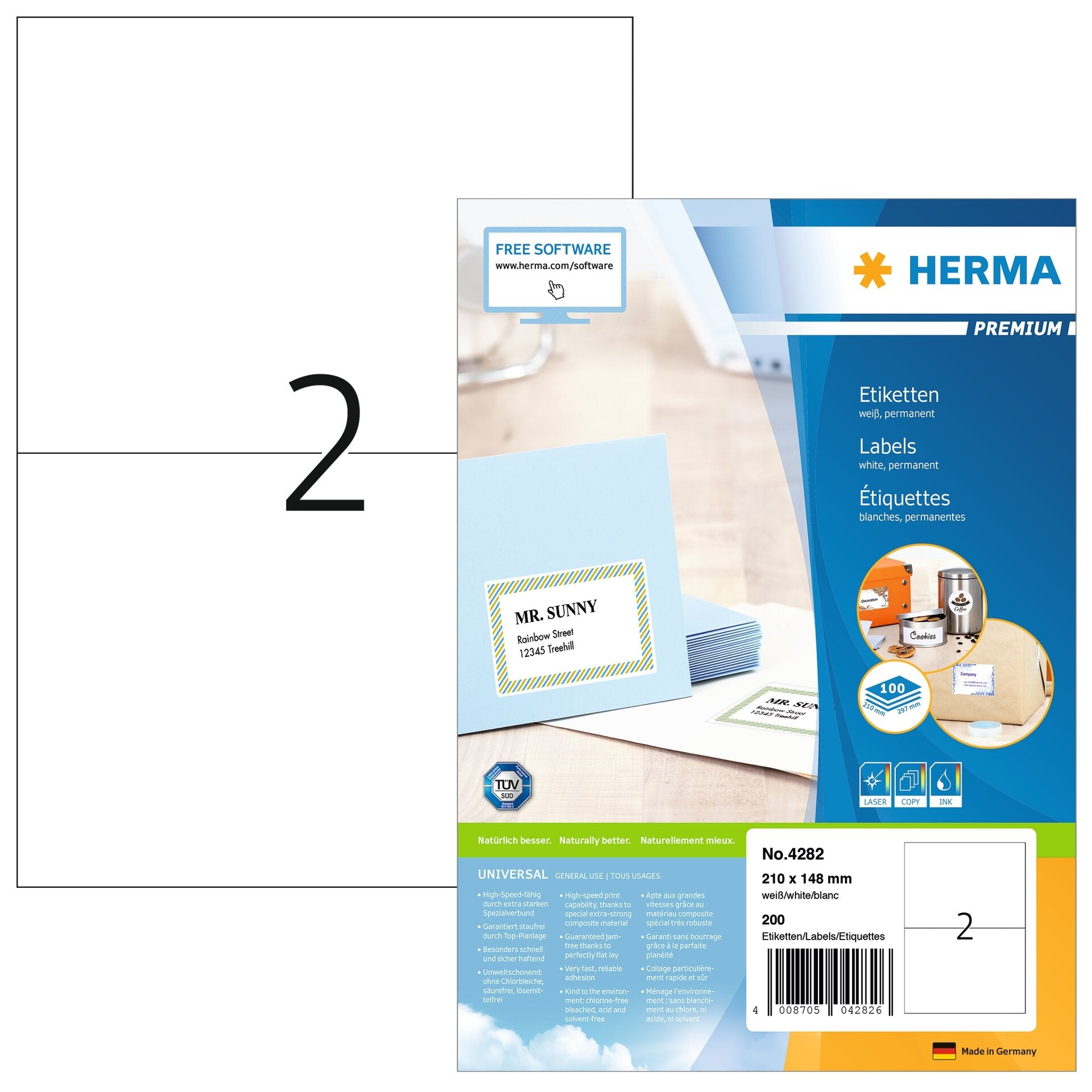 HERMA     Étiquettes univer.   210x148mm