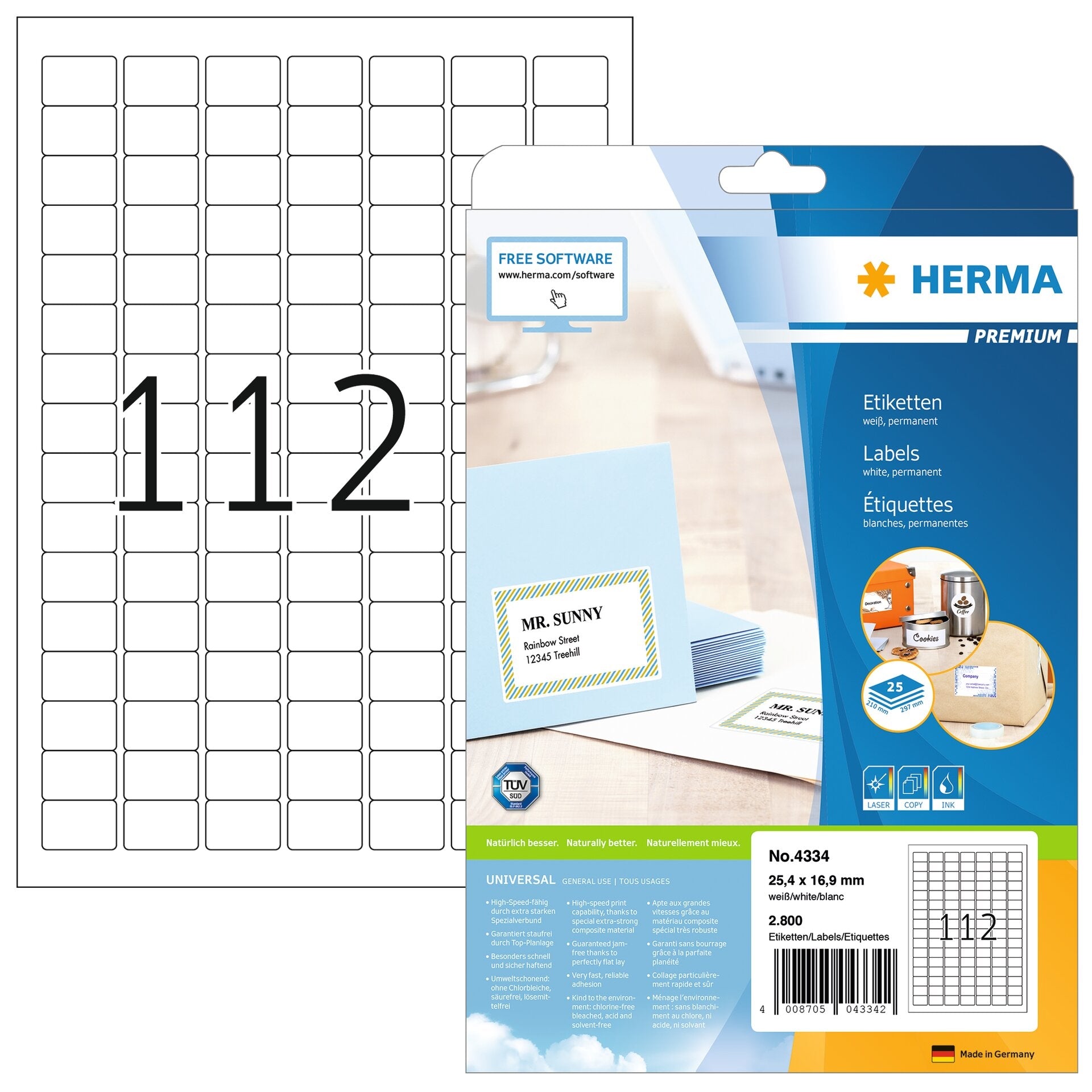 HERMA     Étiquettes PREMIUM 25.4x16.9mm