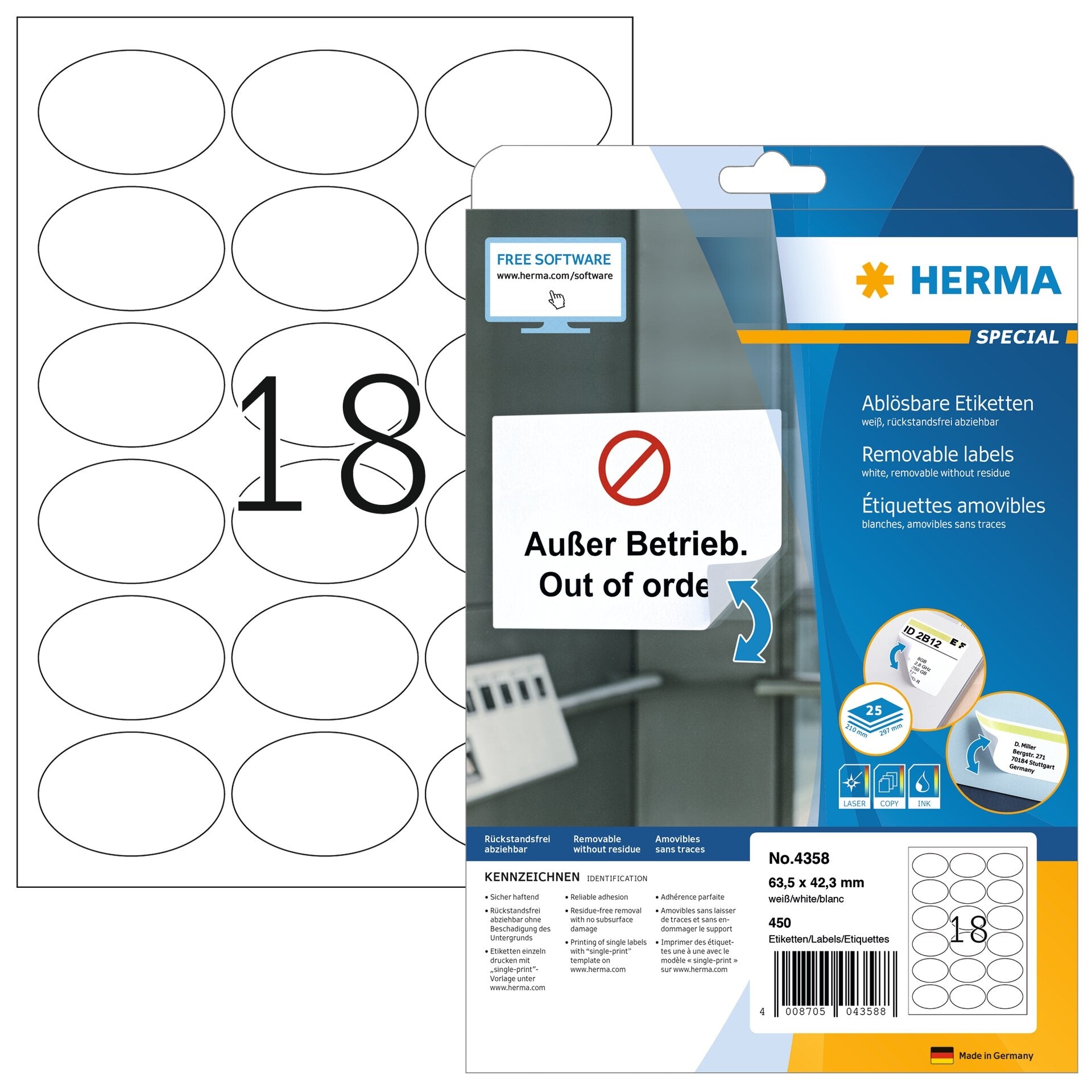 HERMA     Etiquettes 4358