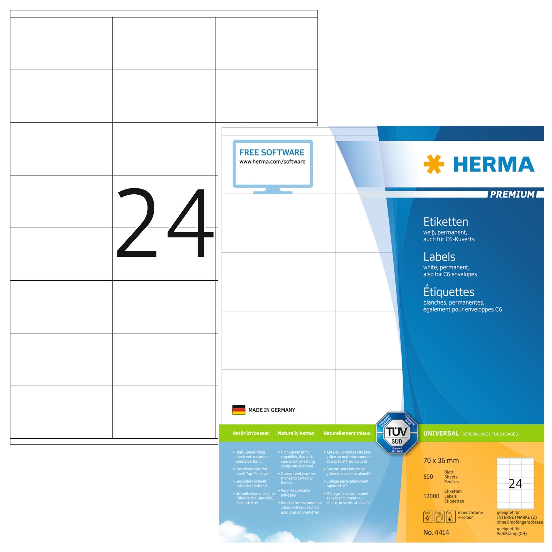 HERMA     Etiquettes 4414