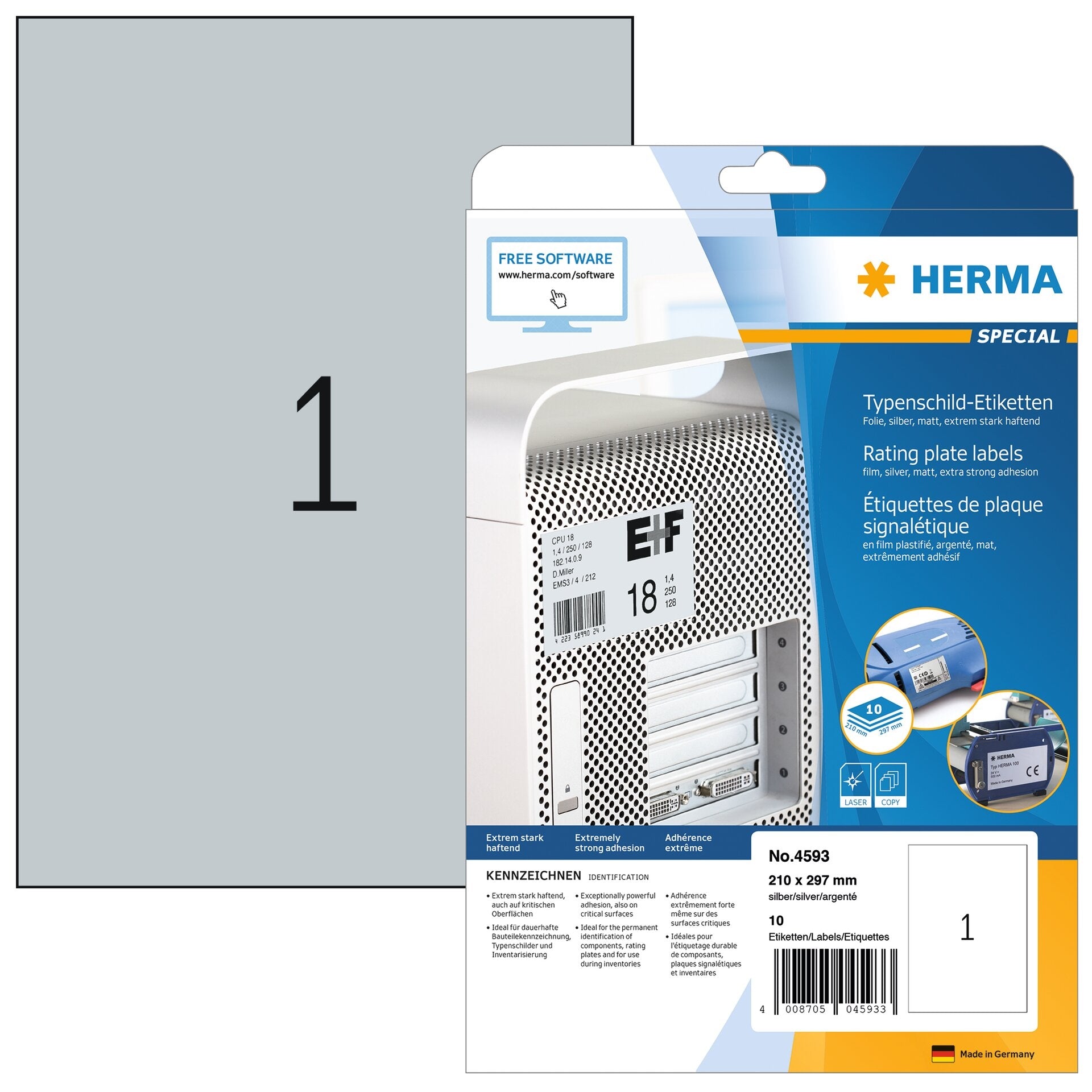 HERMA     Etiquettes plaque    210x297mm