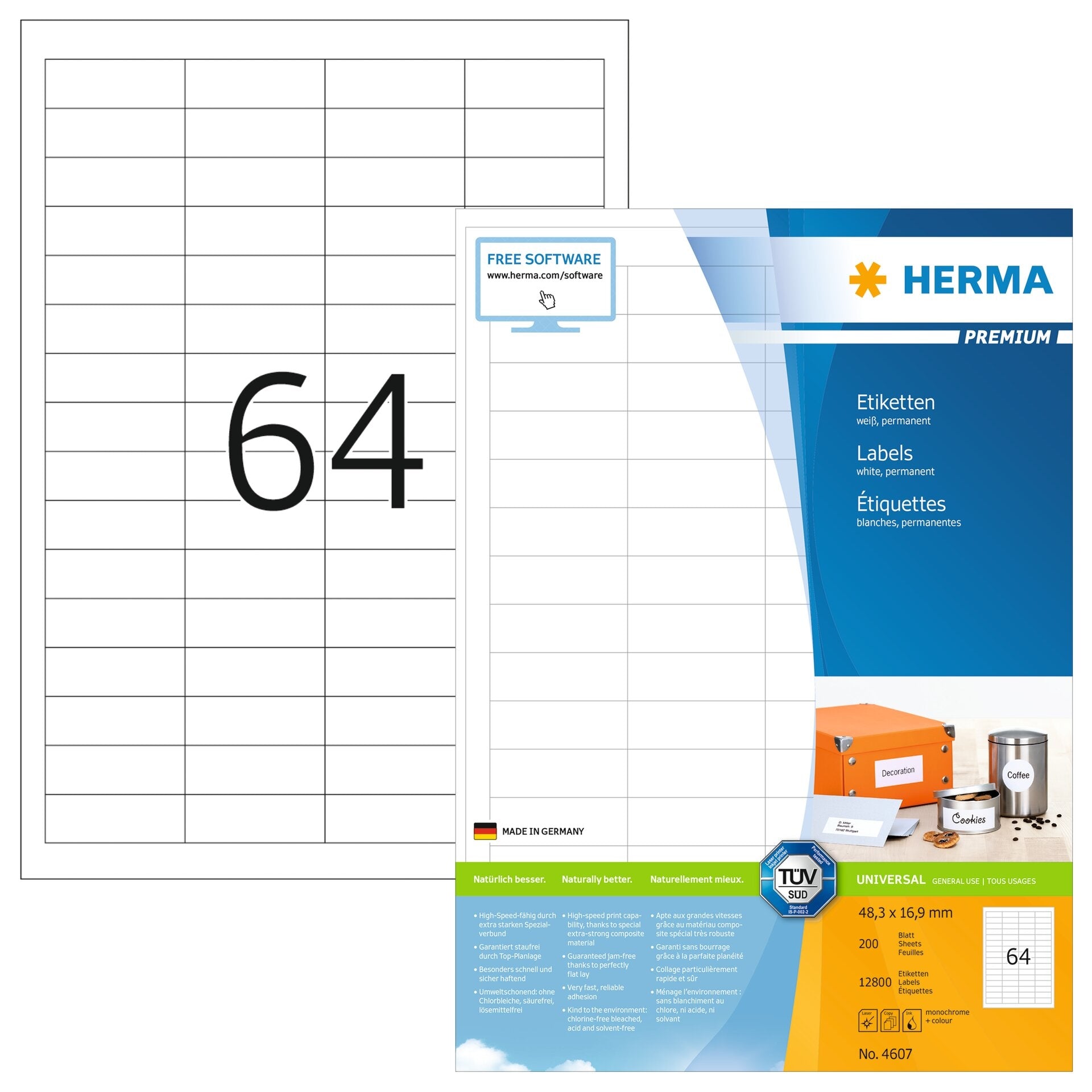 HERMA     Etiquettes Premium 48,3×16,9mm