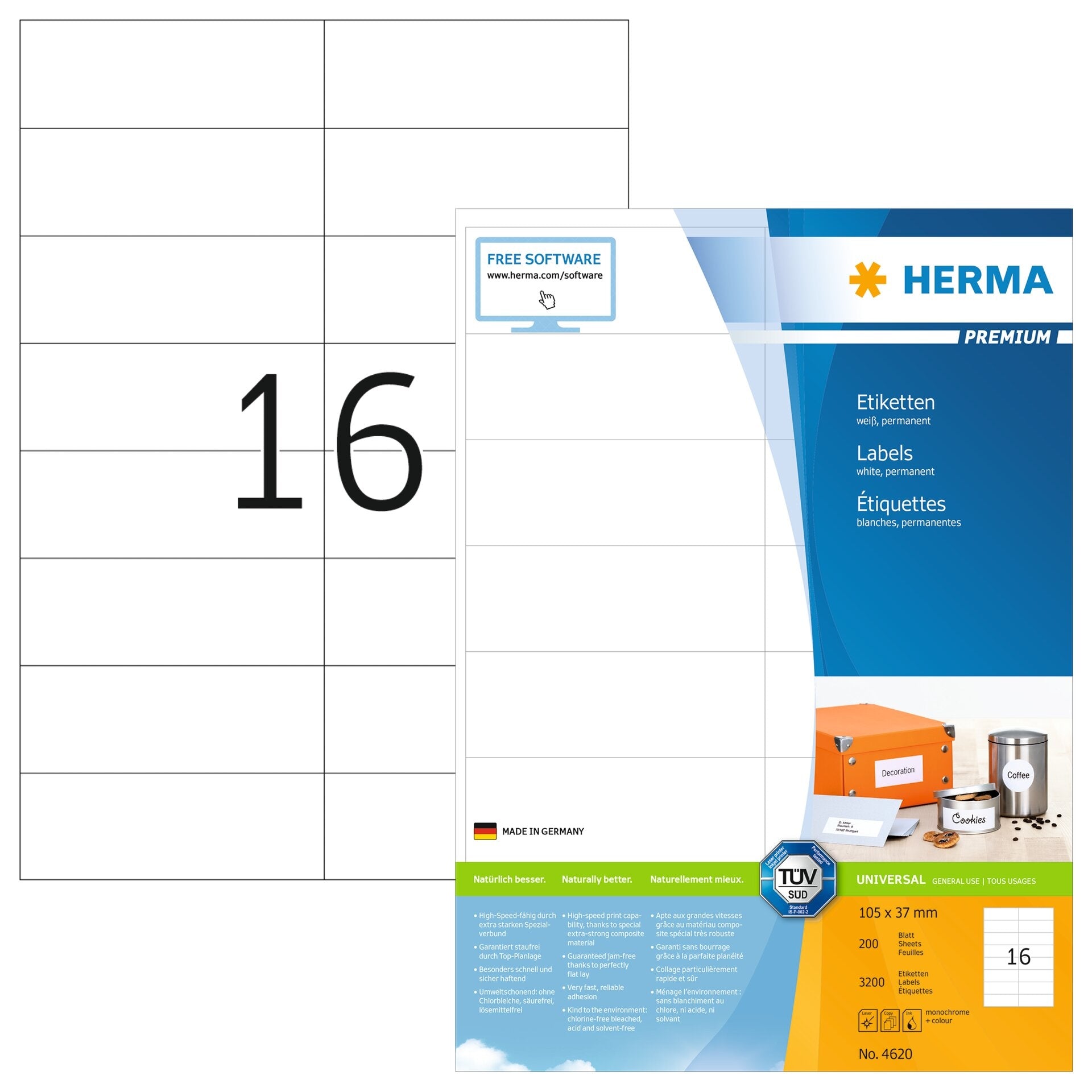 HERMA     Etiquettes Premium    105×37mm