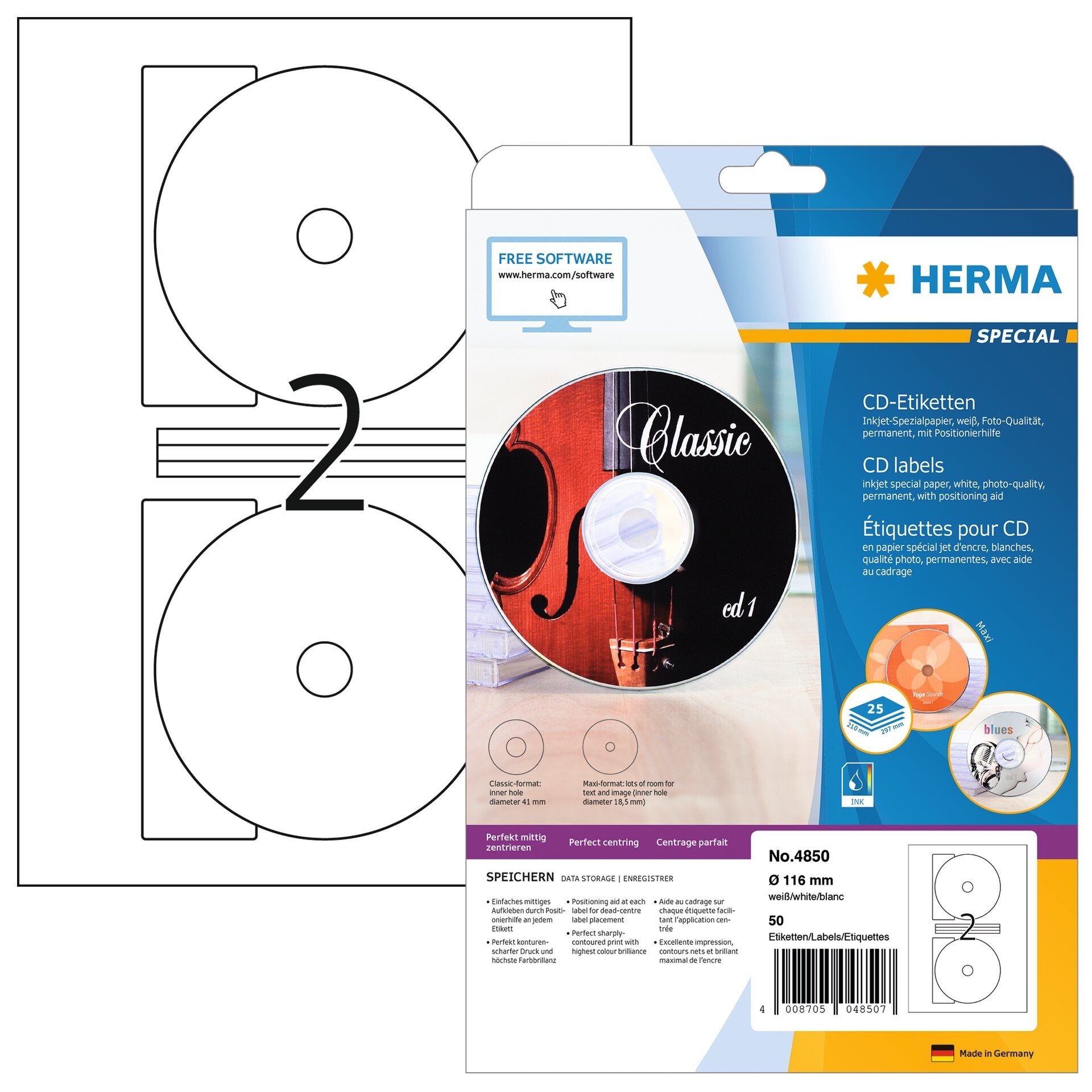 HERMA     CD Etiquettes           Ø116mm