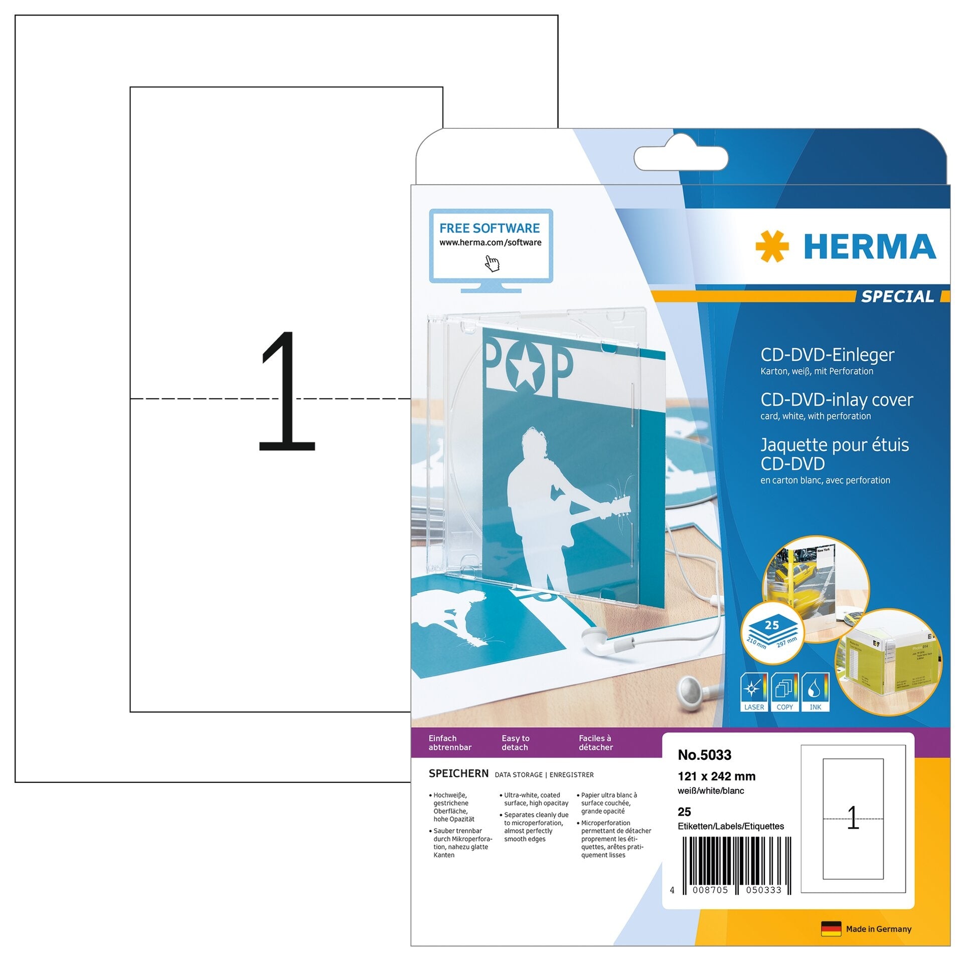 HERMA     CD déposant          121a242mm