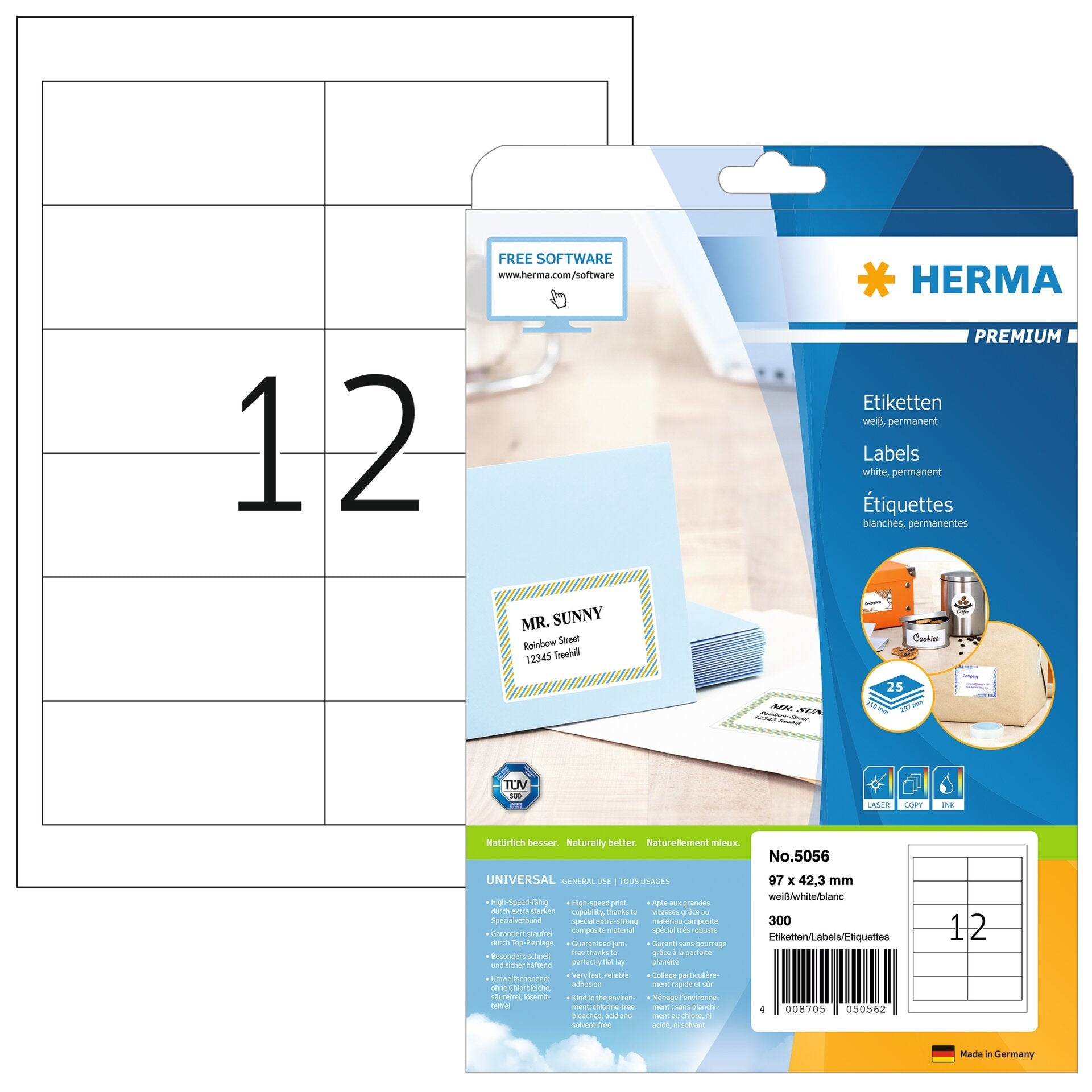 HERMA     Étiquettes PREMIUM   97x42.3mm