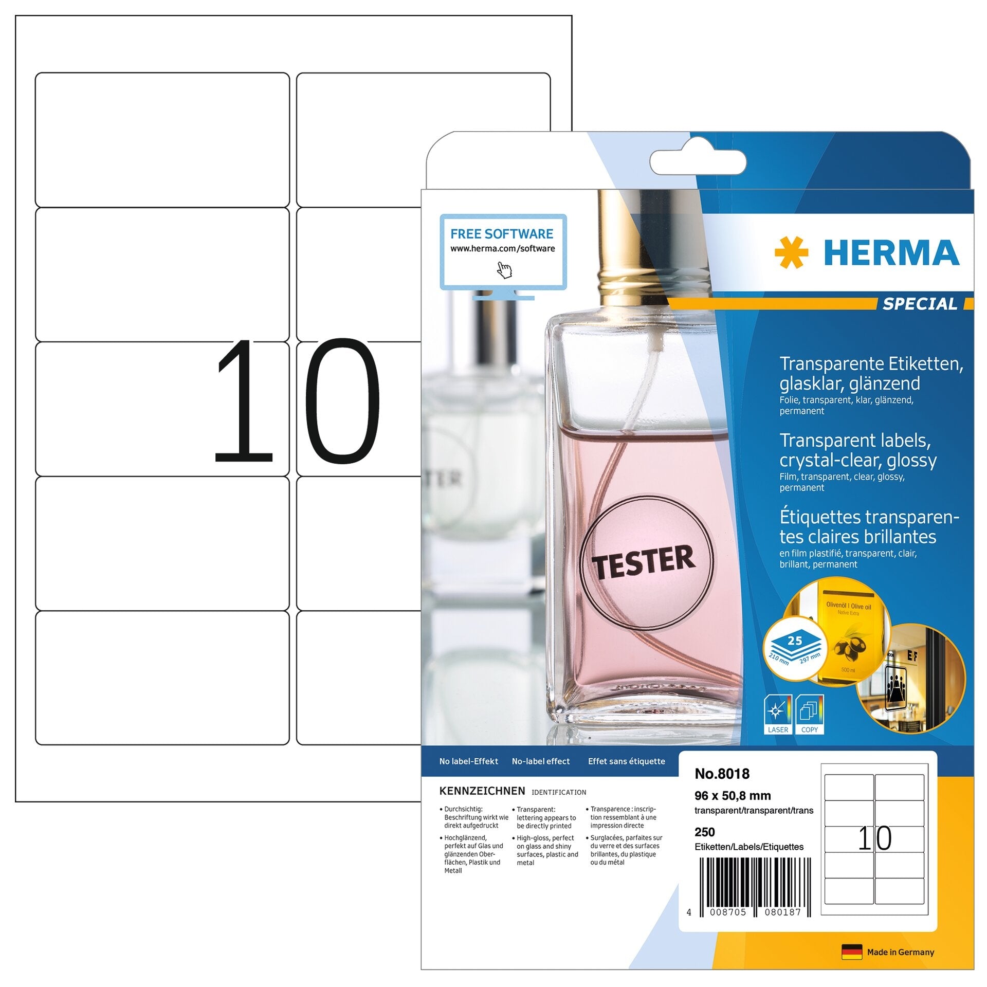 HERMA     Étiquettes PP        96x50,8mm