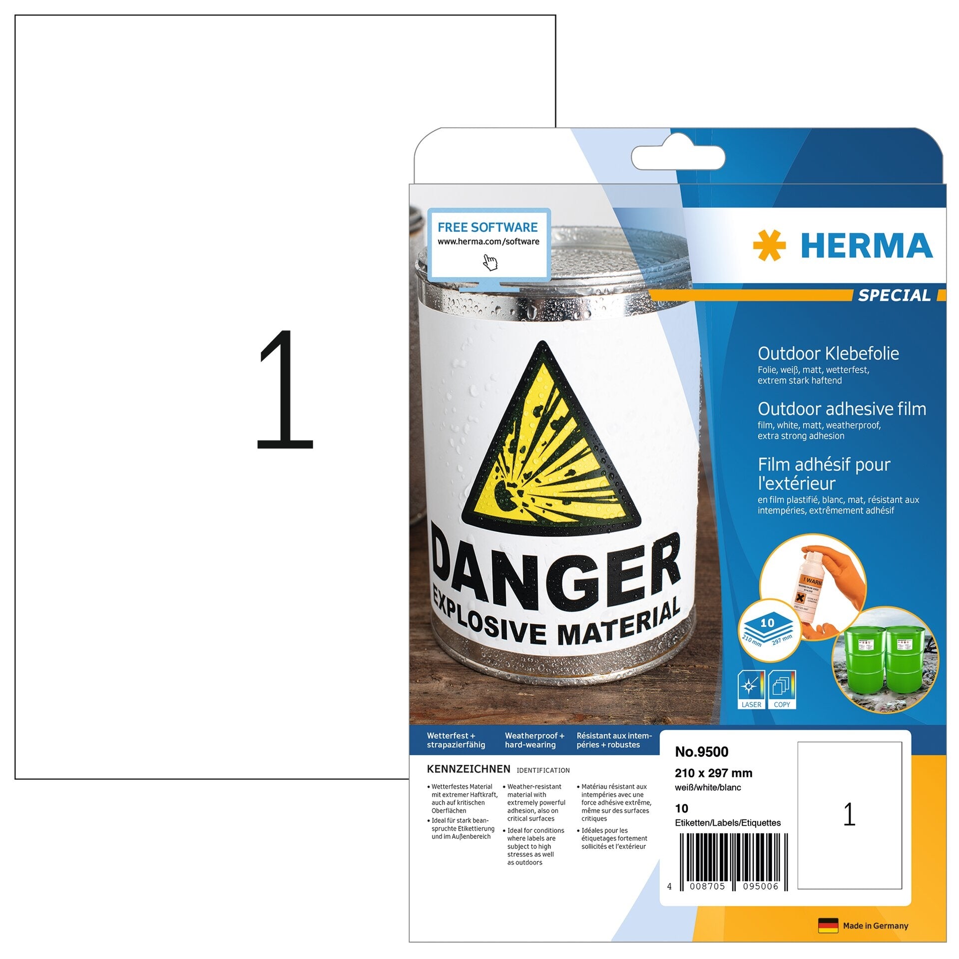 HERMA     Étiquettes PP        210x297mm