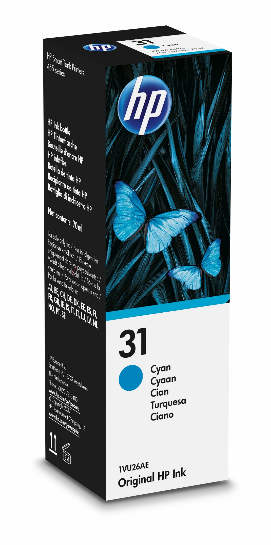 HP Bout. d'encre 31 cyan 1VU26AE SmartTank 555/655 8000 p.