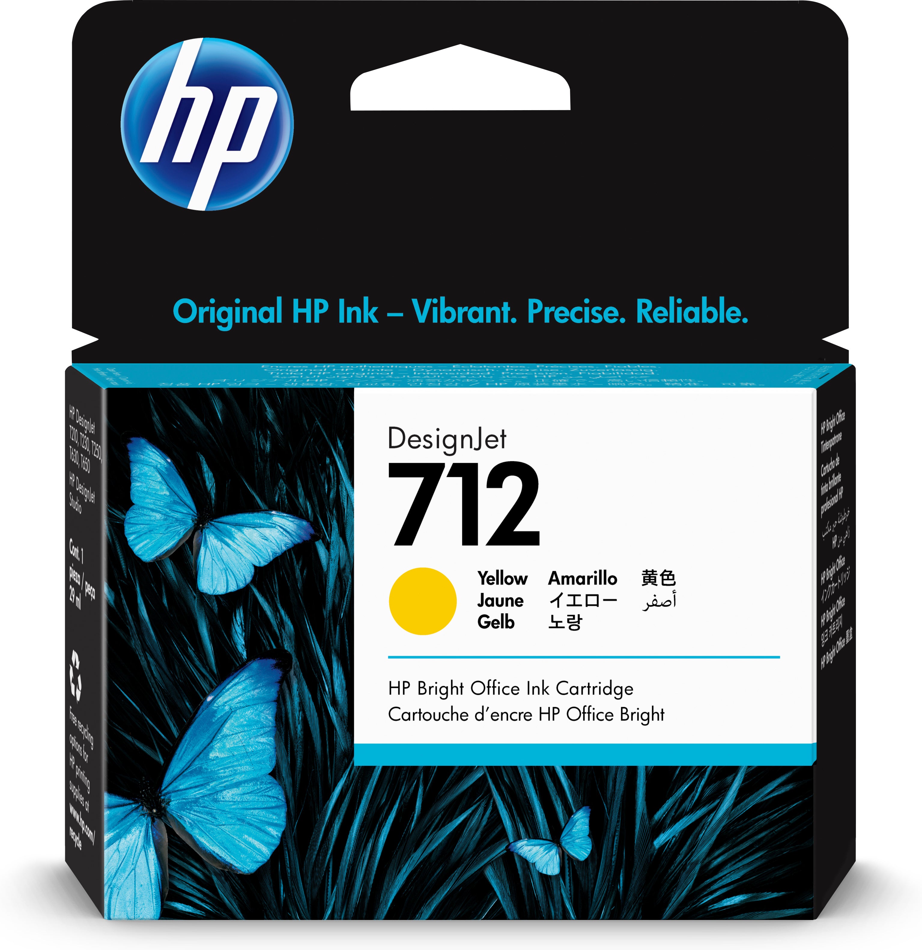 HP Cart. d'encre 712 yellow 3ED69A DesignJet T230/250/630 29ml