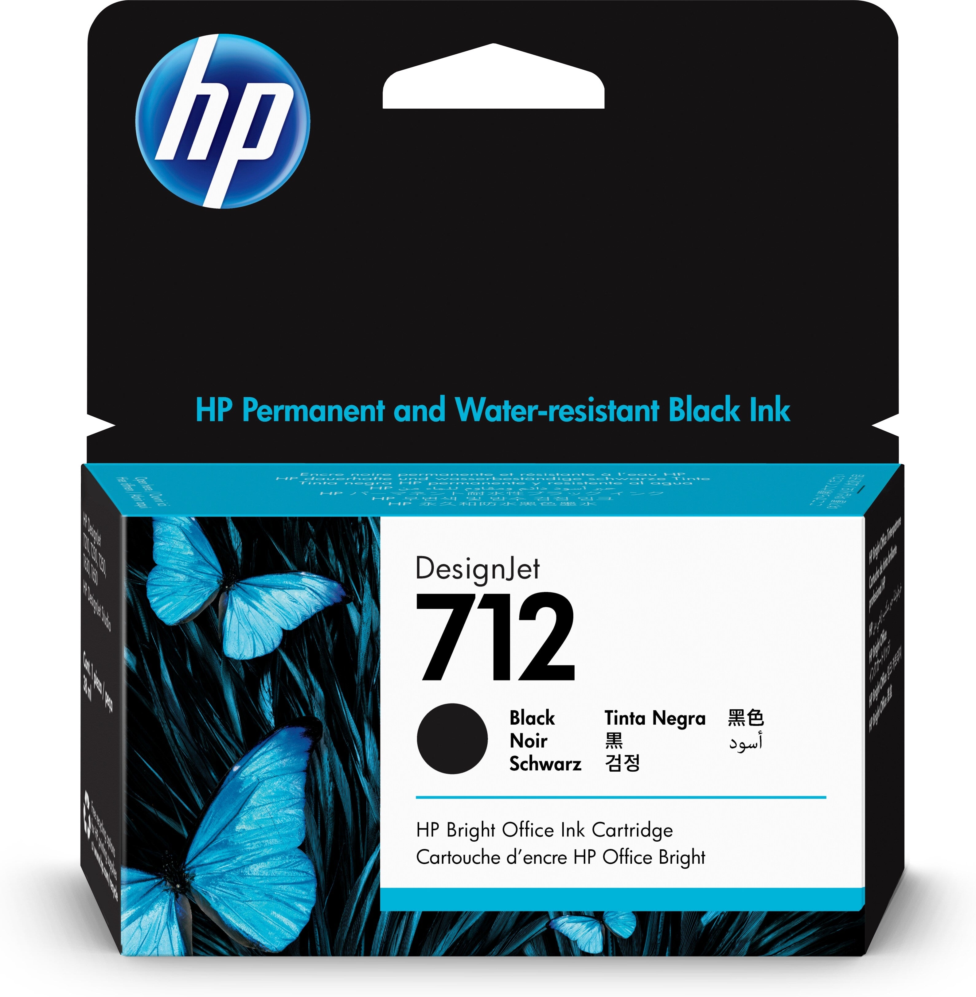 HP Cart. d'encre 712 black 3ED70A DesignJet T230/250/630 38ml