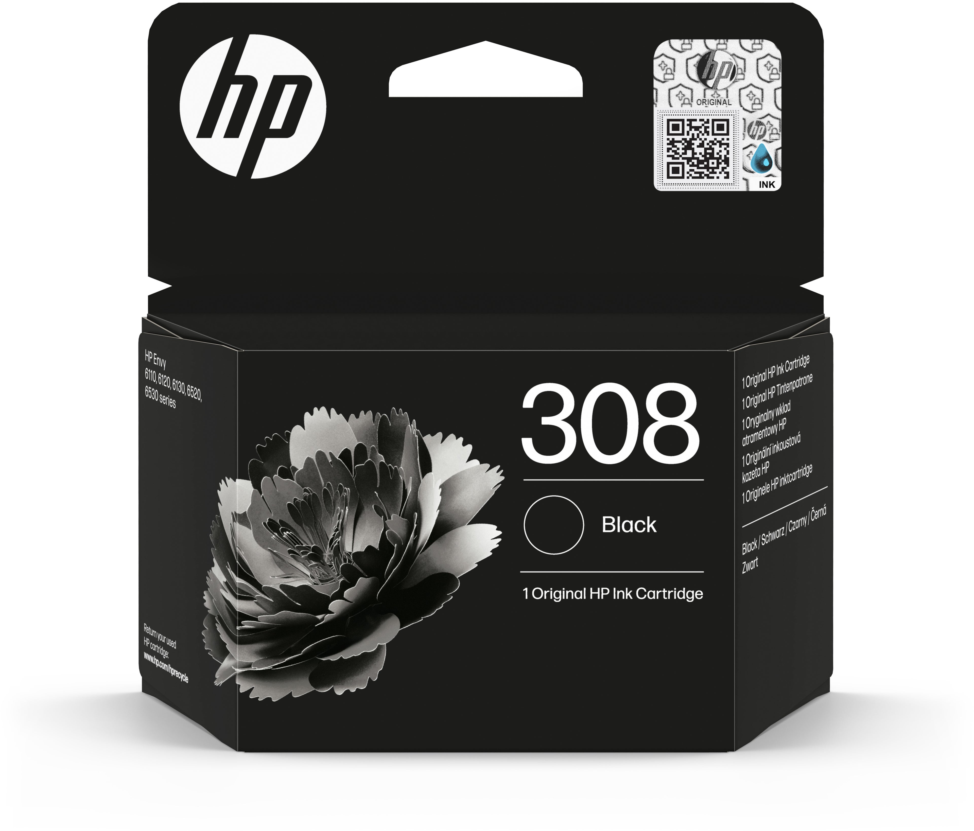HP Cartouche d'encre 308 noir 7FP21UE Envy 6122e/6520e 160 pages
