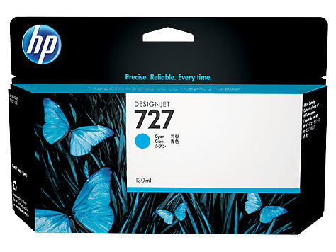 HP Cartouche d'encre 727 cyan B3P19A DesignJet T920/T1500 130ml