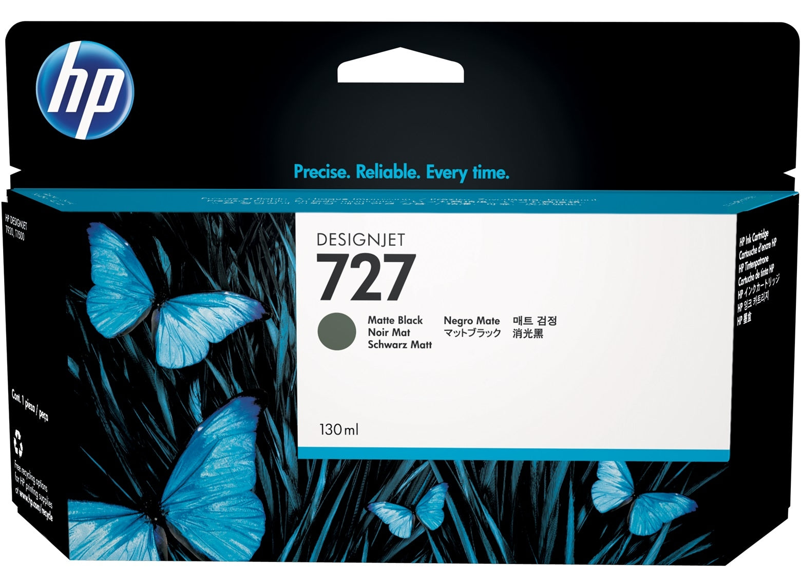 HP Cart. d'encre 727 matte black B3P22A DesignJet T920/T1500 130ml