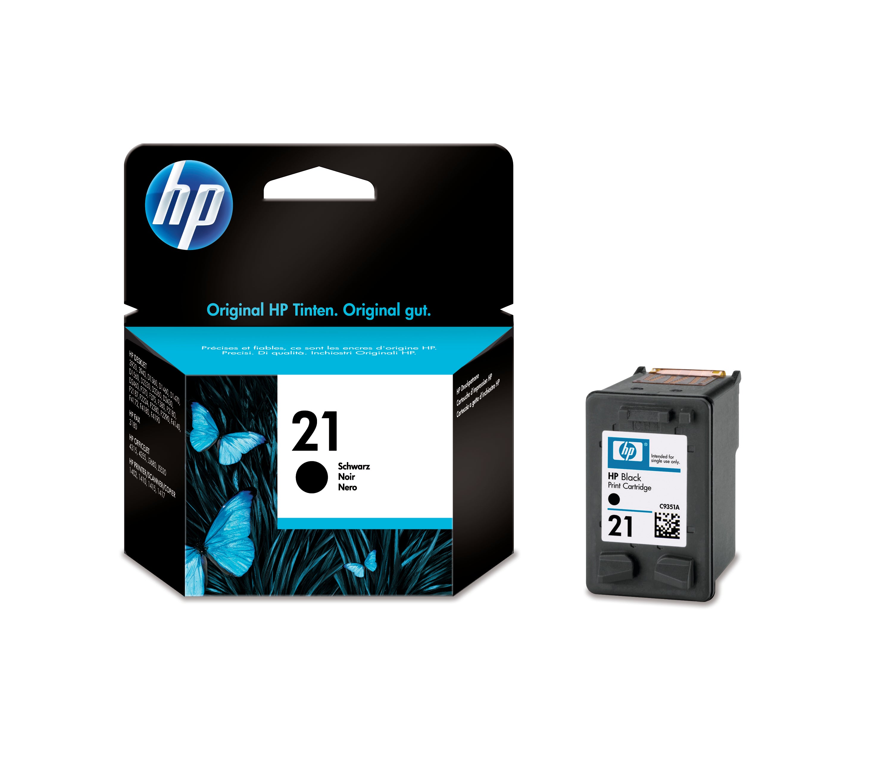 HP Cartouche d'encre 21 noir C9351AE PSC 1410 190 pages