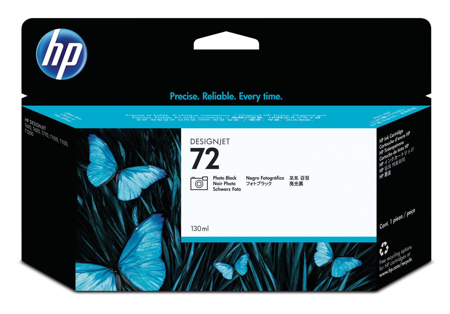 HP Cart. d'encre 72 photo noir C9370A DesignJet T1100 130ml