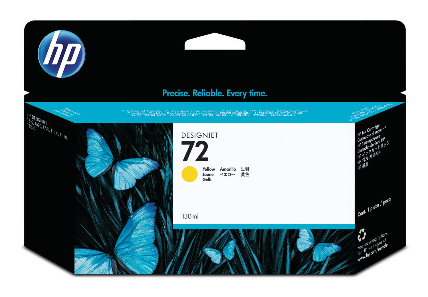 HP Cart. d'encre 72 yellow C9373A DesignJet T1100 130ml