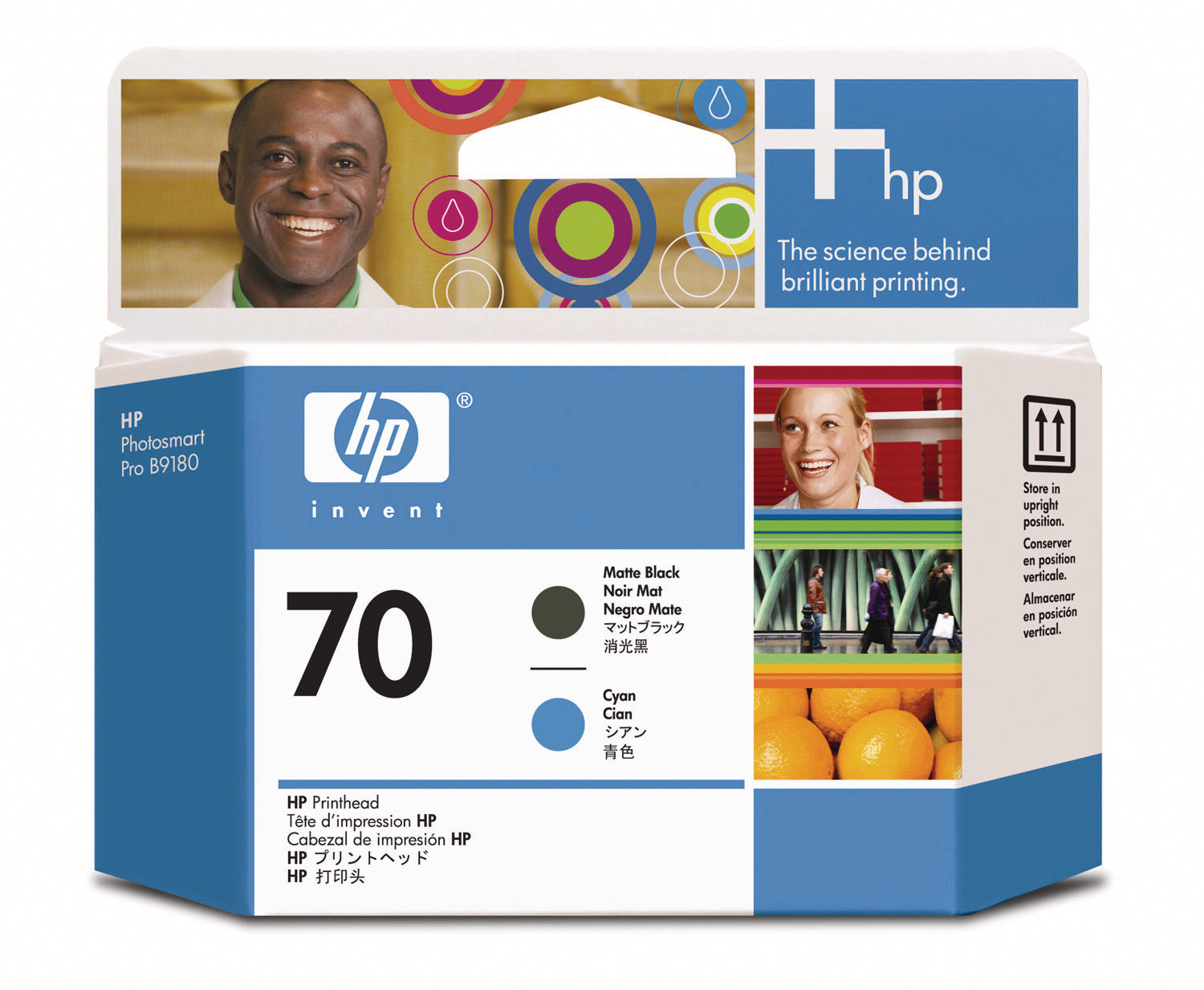 HP Tête d'imp. 70 matt-noir/cyan C9404A DesignJet Z2100