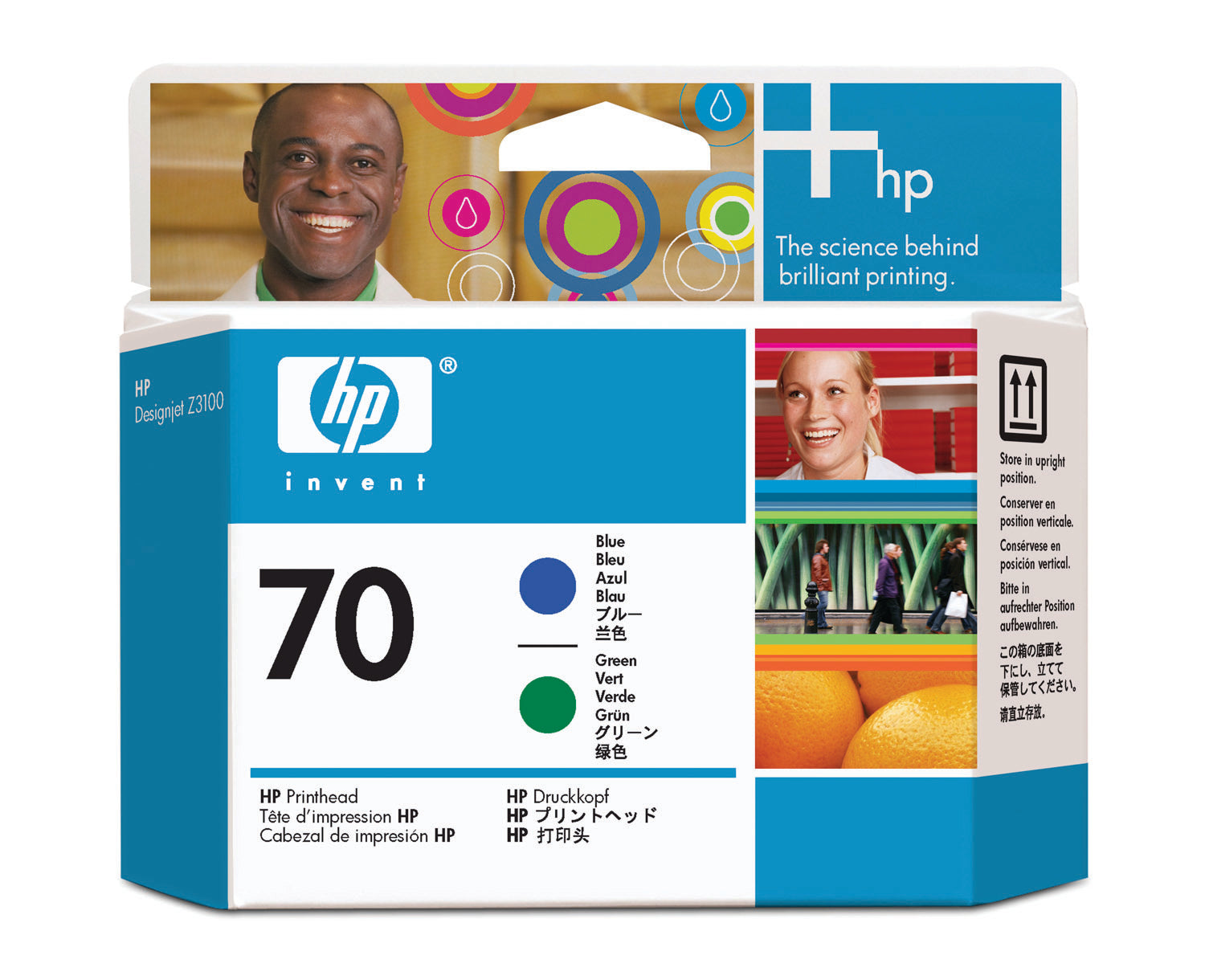 HP Tête d'imp. 70 blue/green C9408A DesignJet Z3100/Z3200