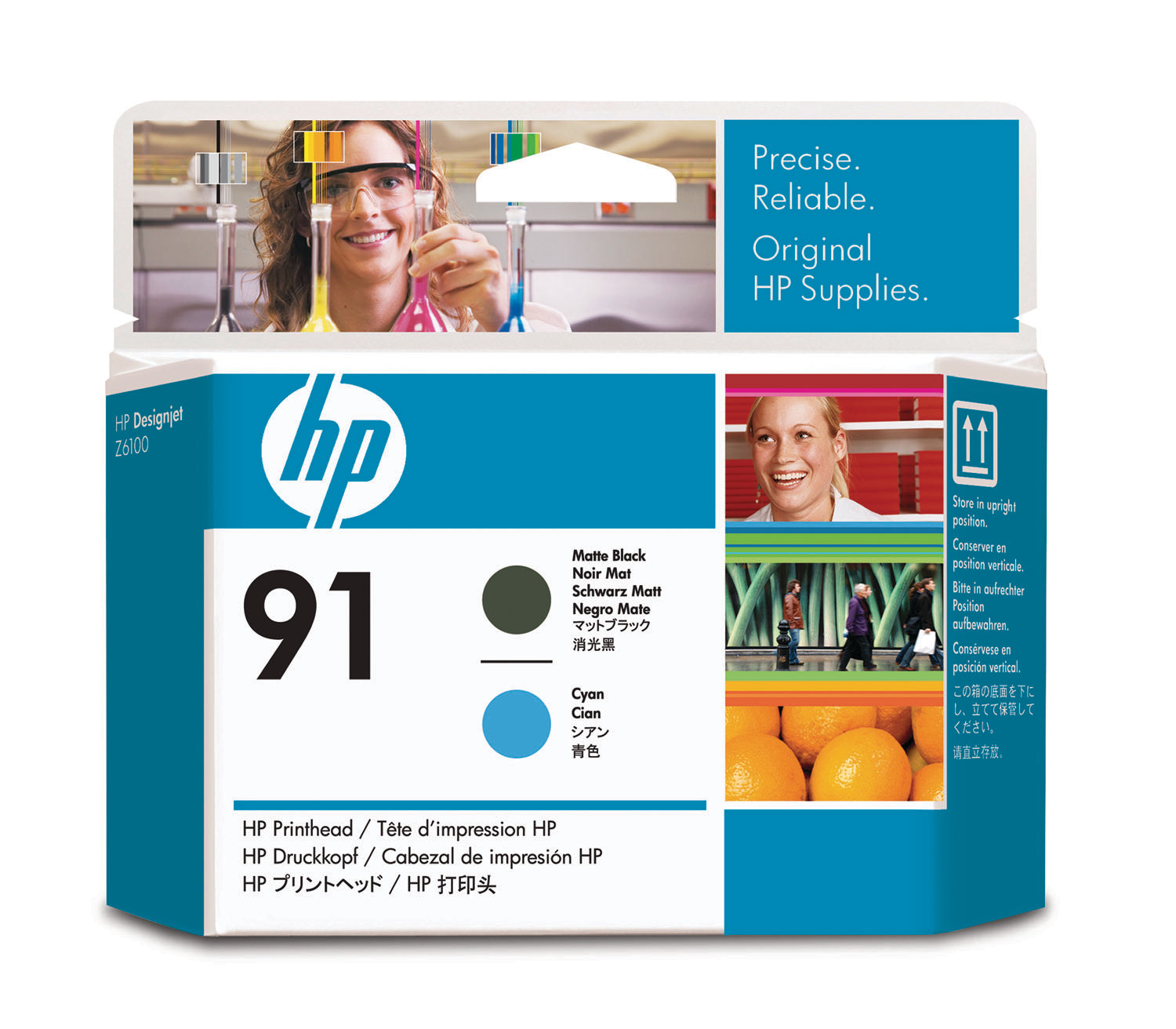 HP Tête d'impr. 91 noir mat/cyan C9460A DesignJet Z6100