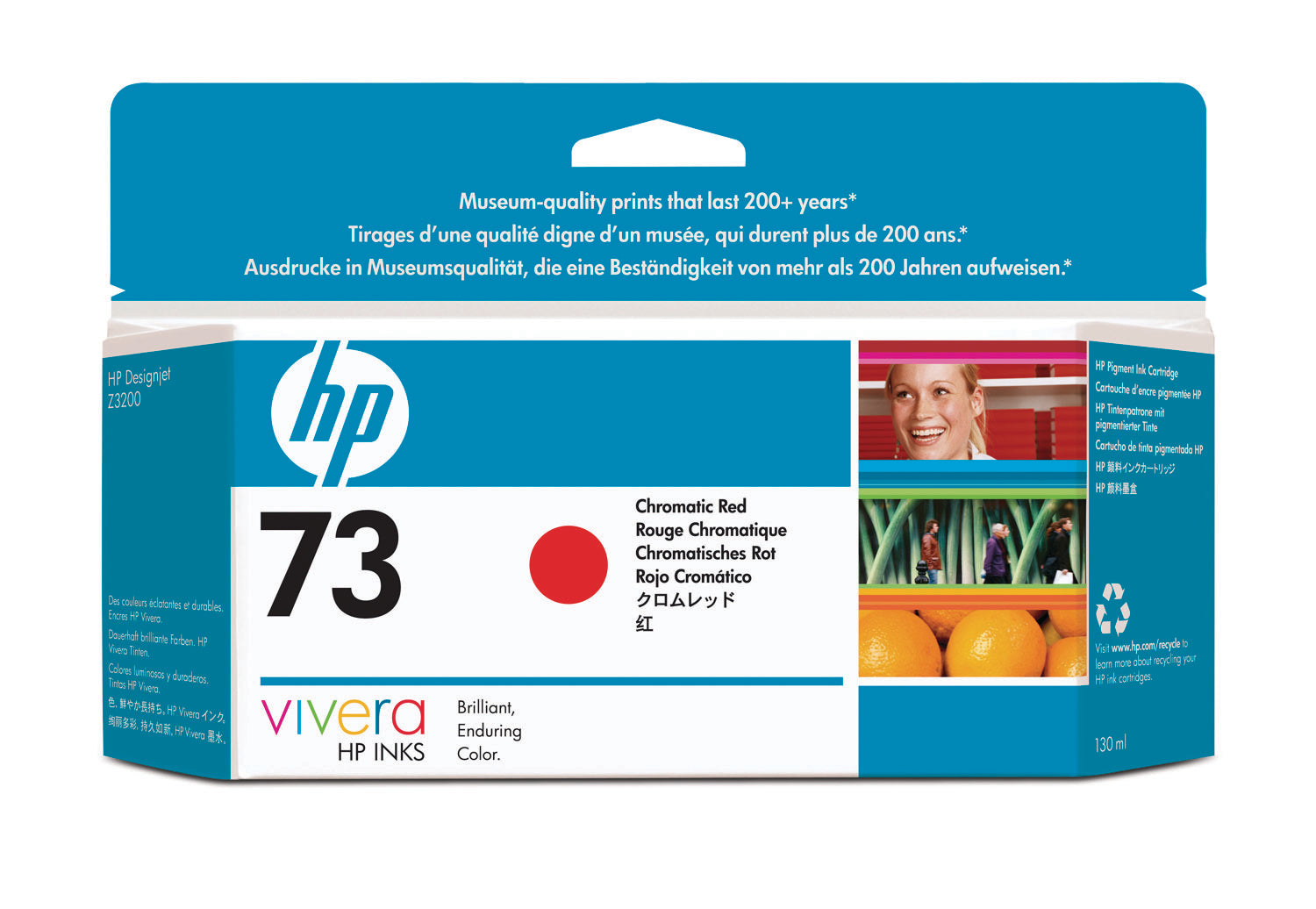 HP Cart. d'encre 73 chromatic red CD951A DesignJet Z3200 130ml